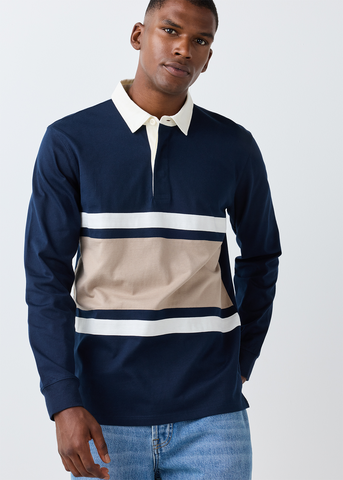 Colour Block Rugby StayNew Colour Block Cotton Rugby Golfer | Woolworths.co.za