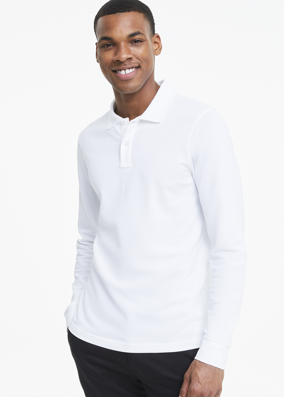 StayNew Long Sleeve Plain Pique Cotton Golfer | Woolworths.co.za
