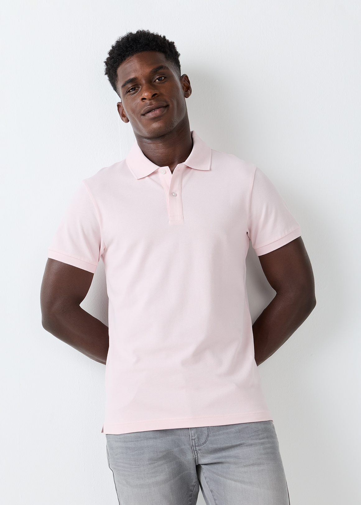 StayNew Slim Fit Stretch Cotton Pique Golfer