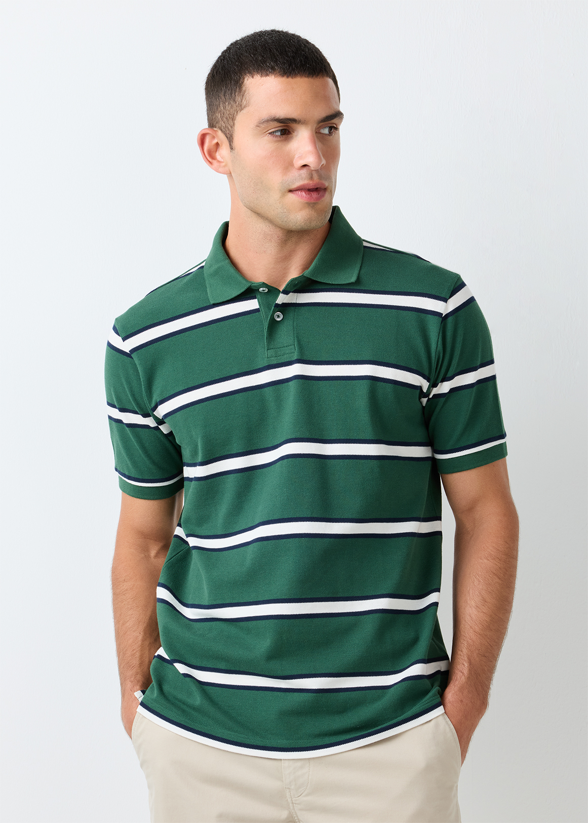 StayNew Striped Pique Golfer