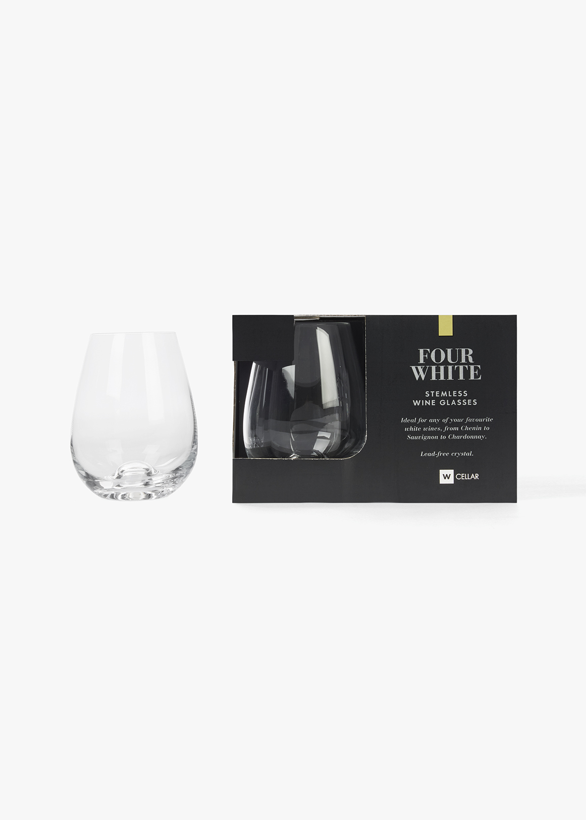Stemless White Wine Glasses 4 Pack