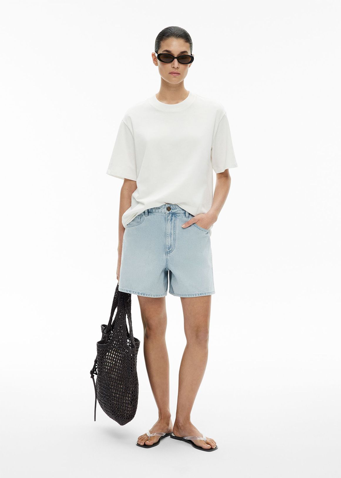 Stitch Denim Shorts