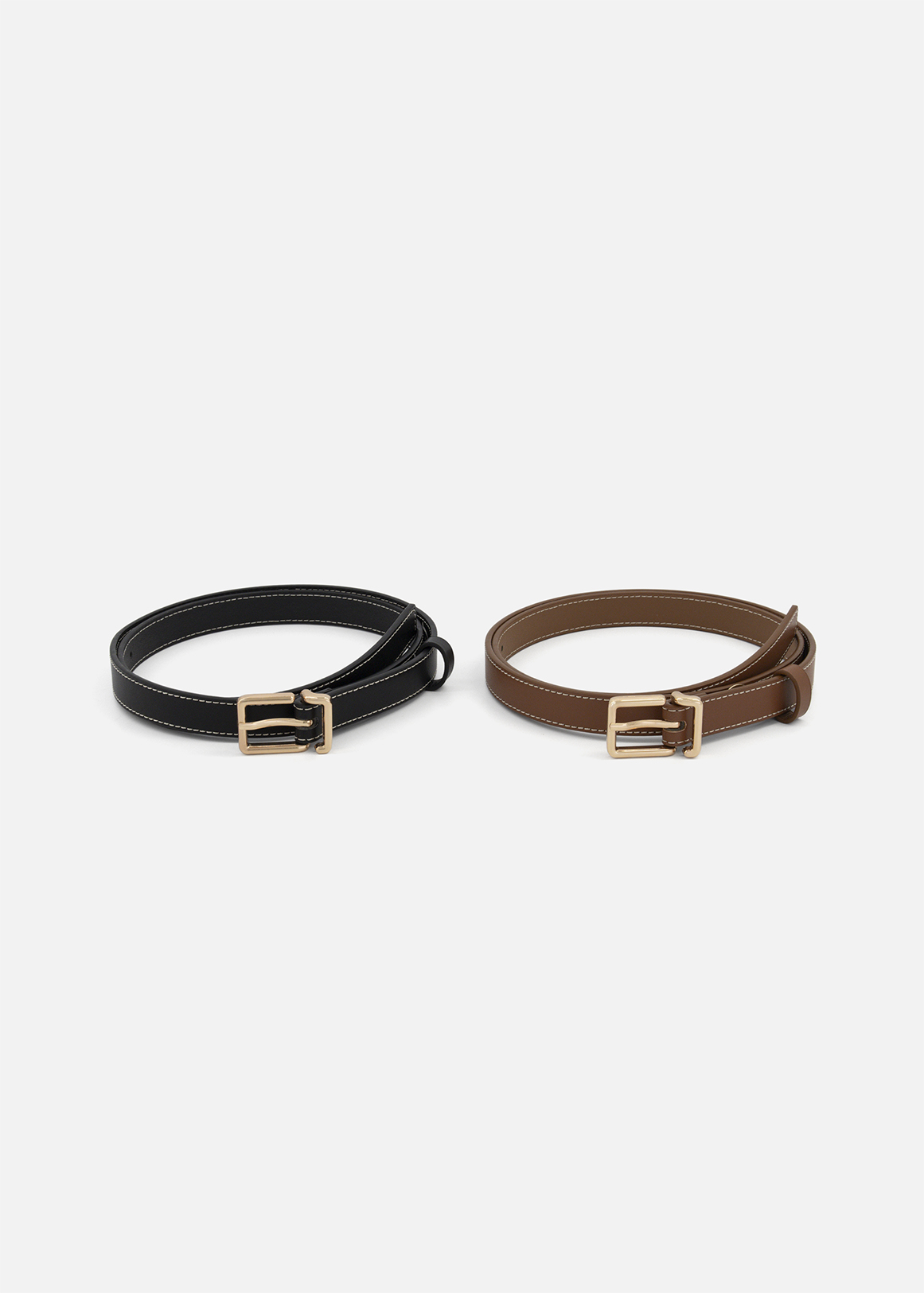 Stitch Detail Belts 2 Pack