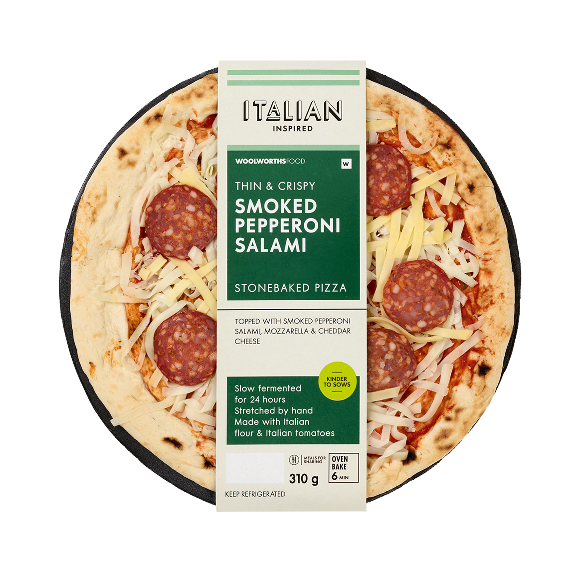 Stonebaked Smoked Pepperoni Salami Pizza 310 g