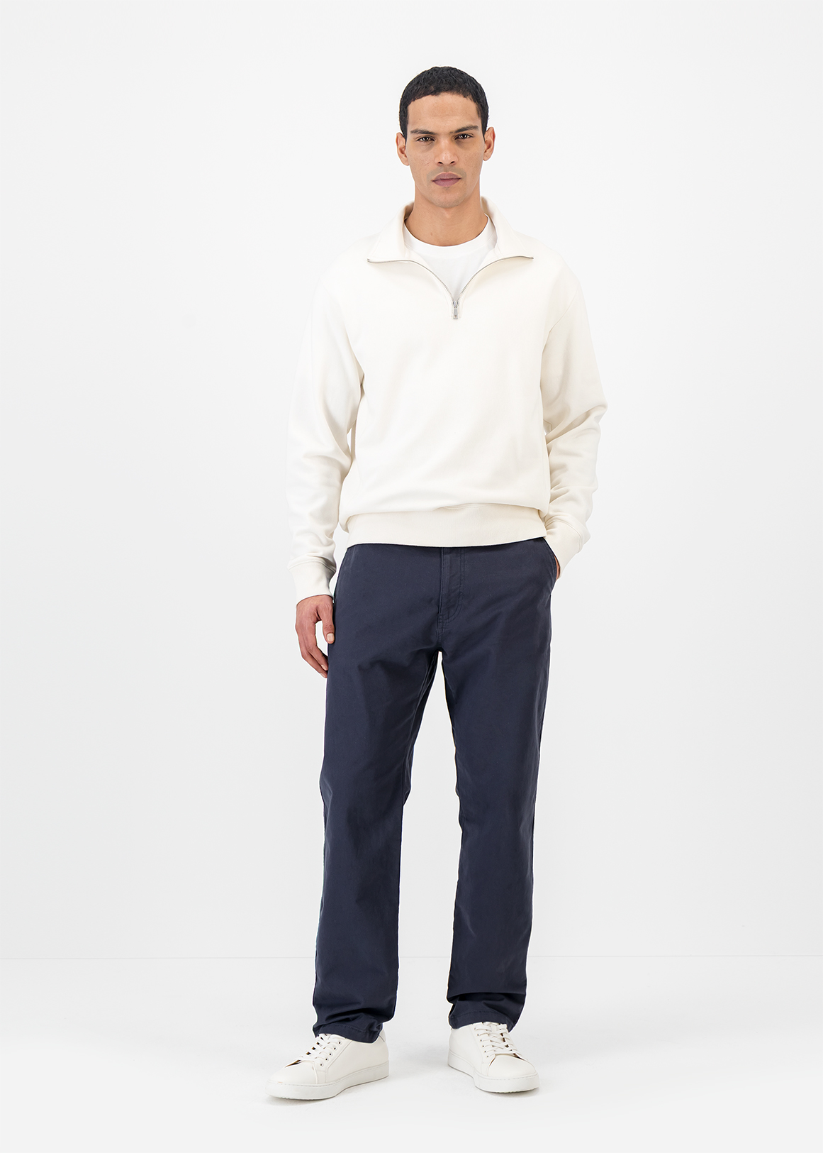 Straight Fit Cotton Chinos with Stretch