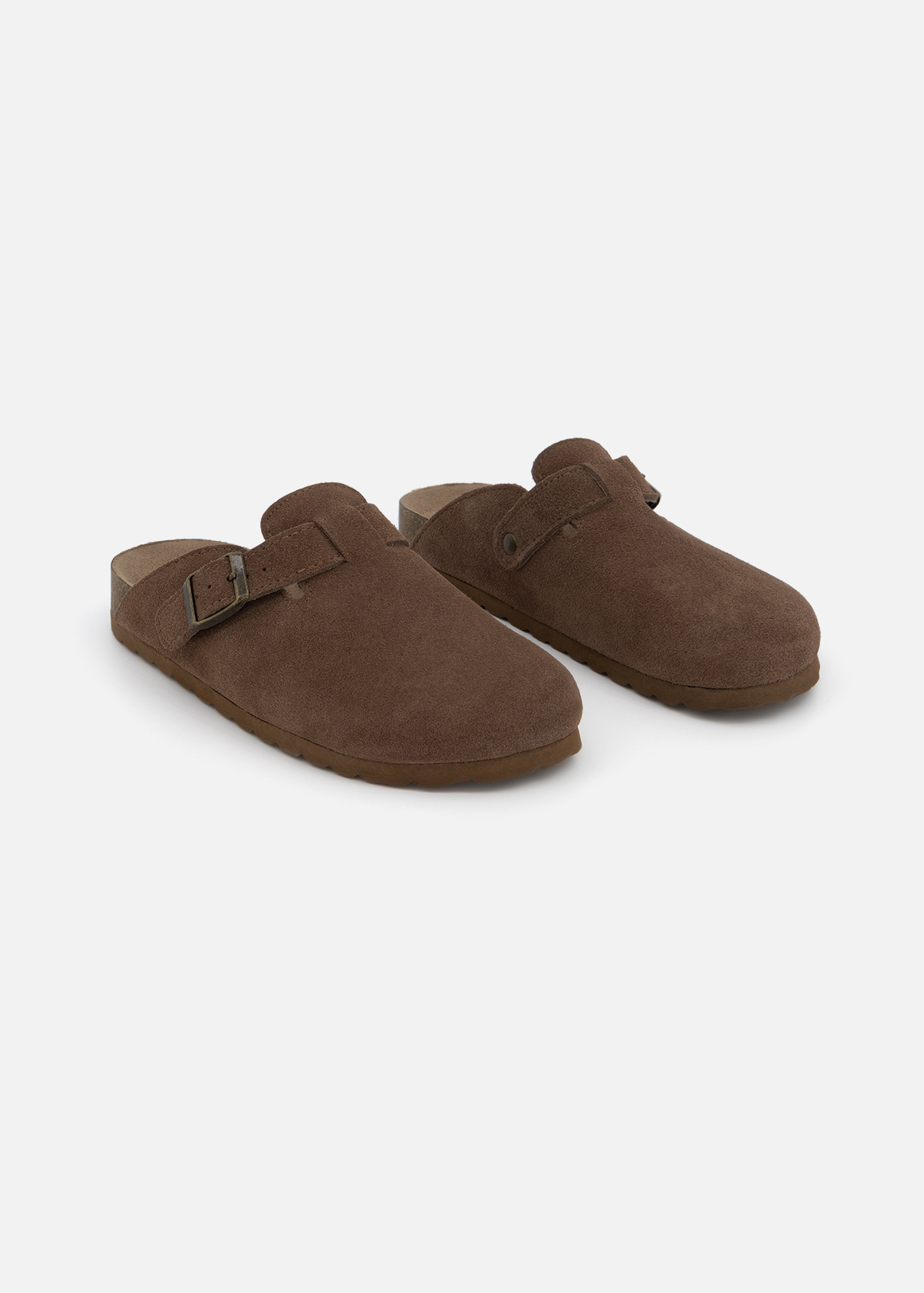 Strap Detail Suede Mules