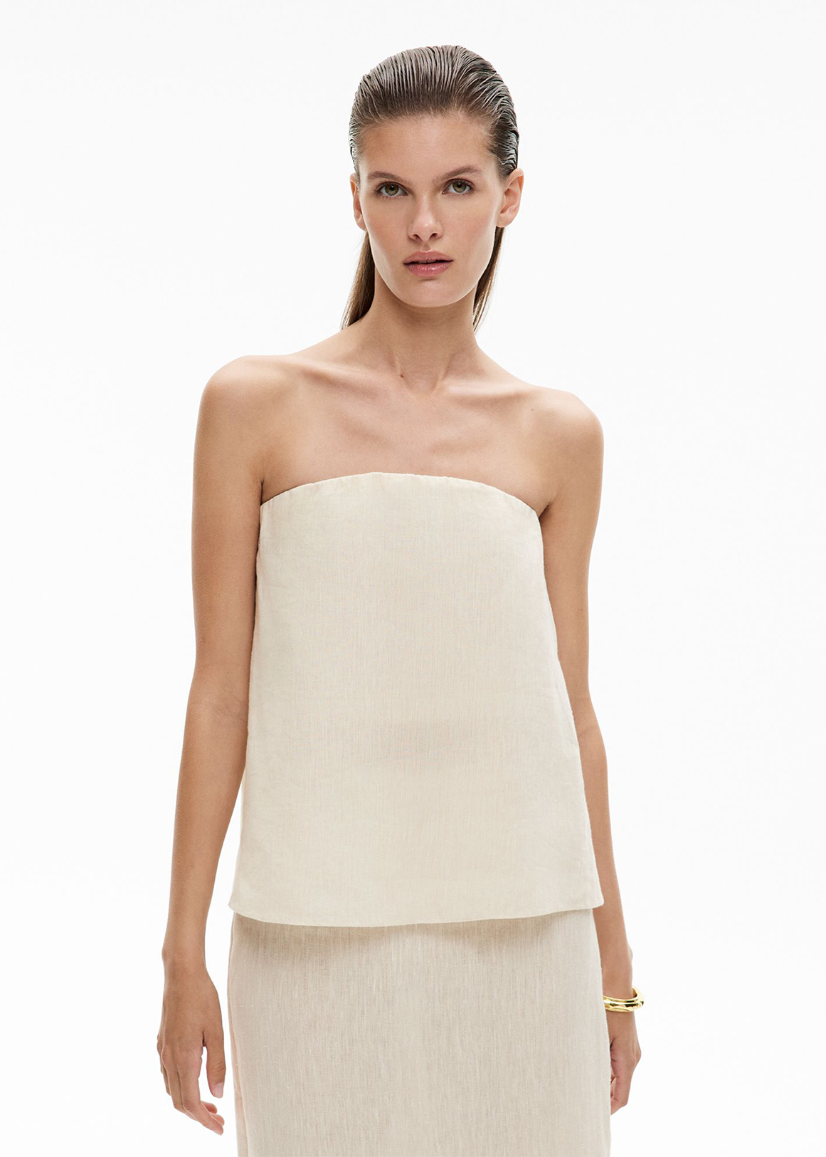 Strapless Linen Top