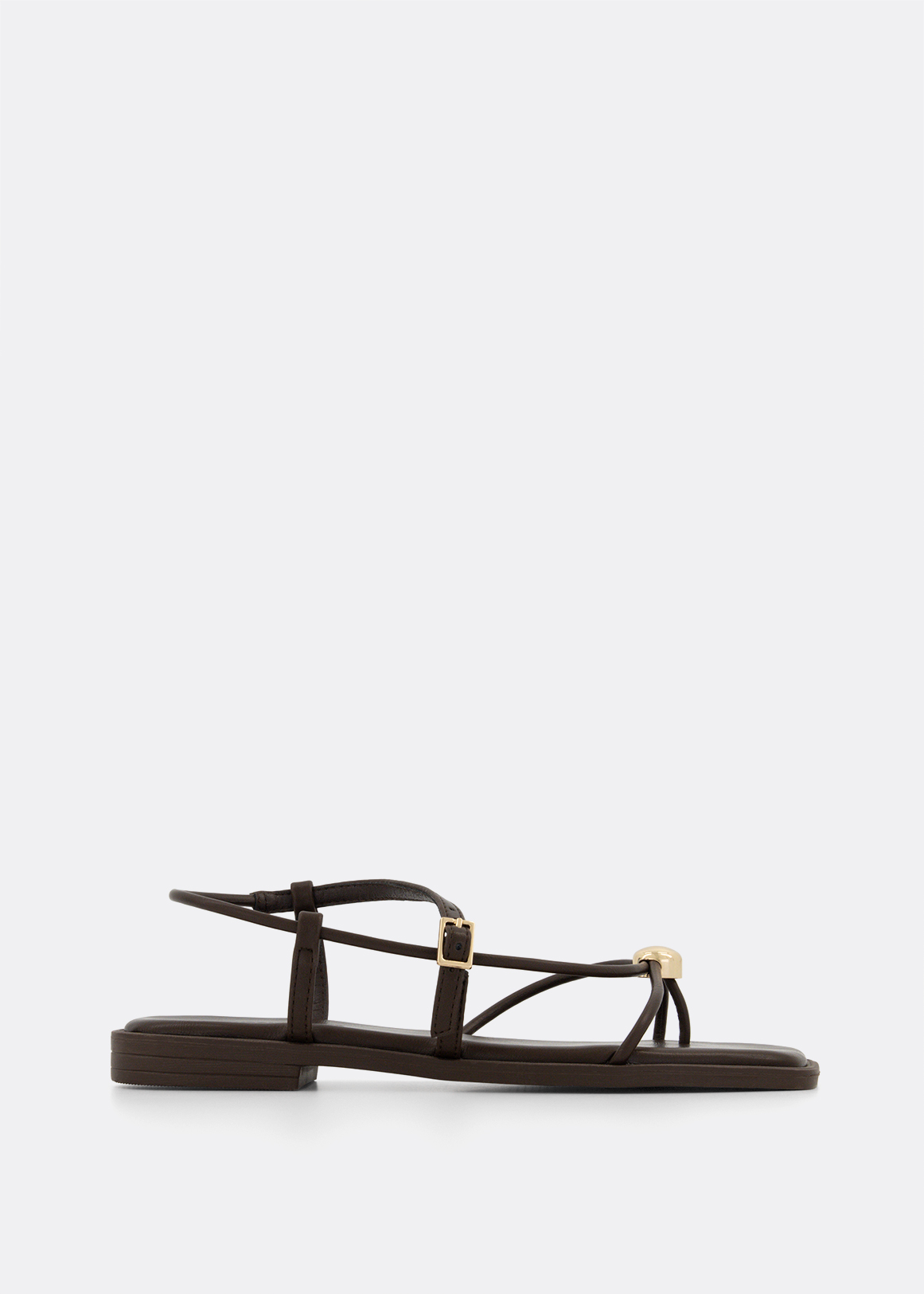 Strappy Metallic Trim Sandals