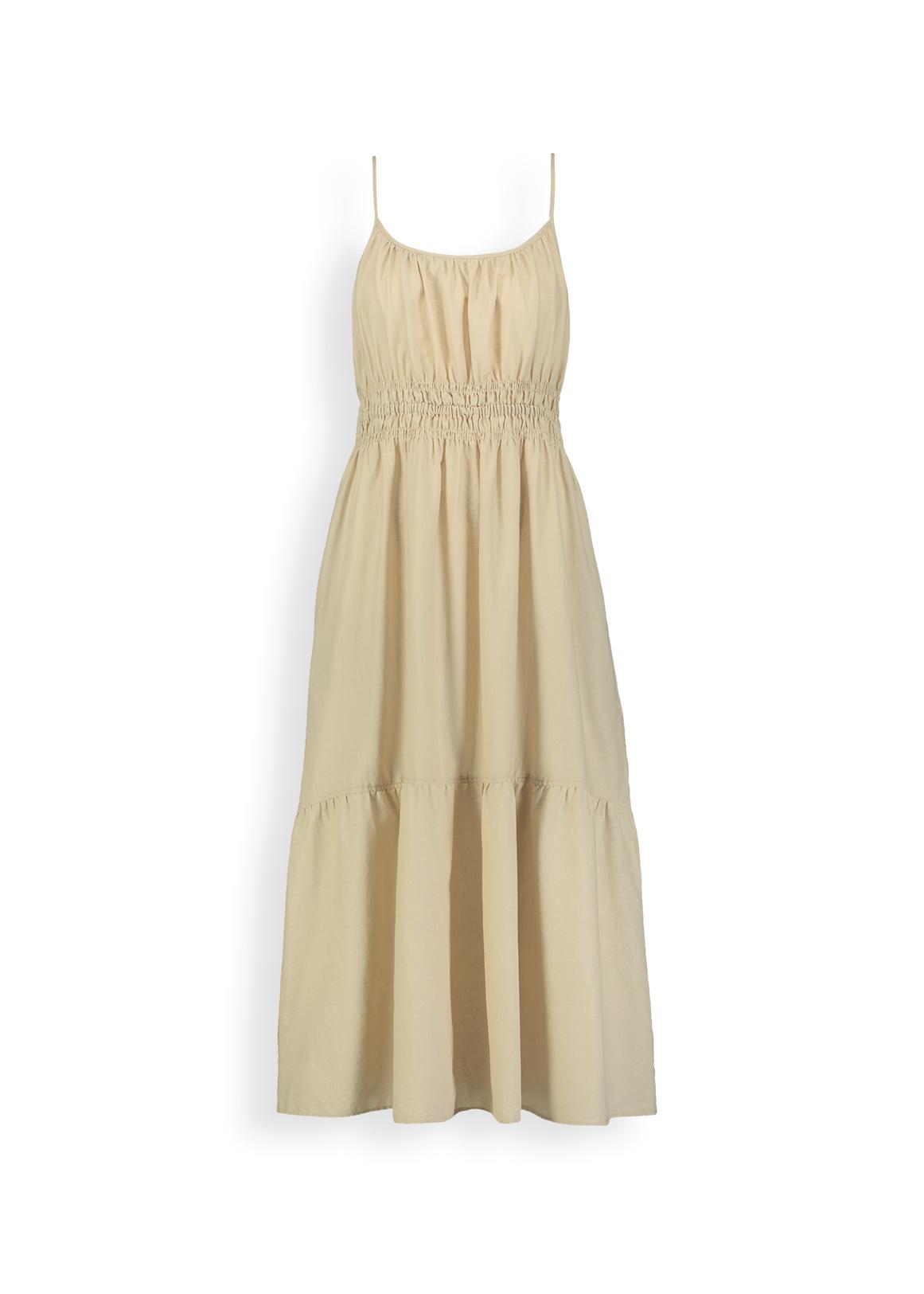 woolworths linen dresses Strappy Tiered Ruched Linen Blend Midi Dress