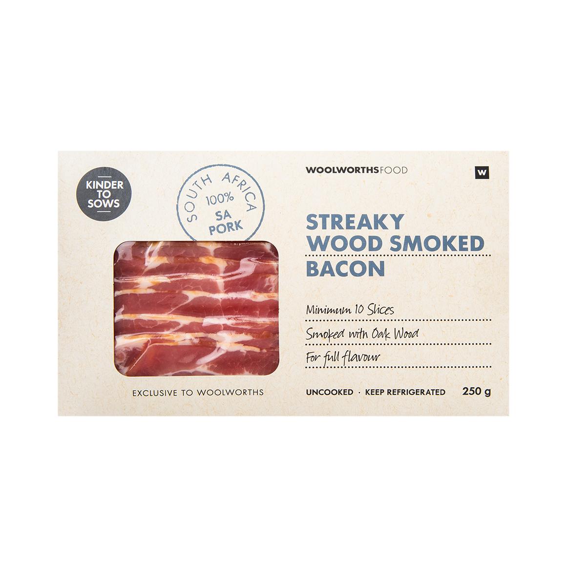 Streaky Wood Smoked Bacon 250 g