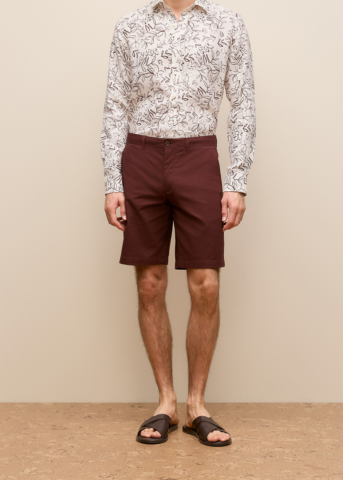 Stretch Cotton Dobby Longline Short