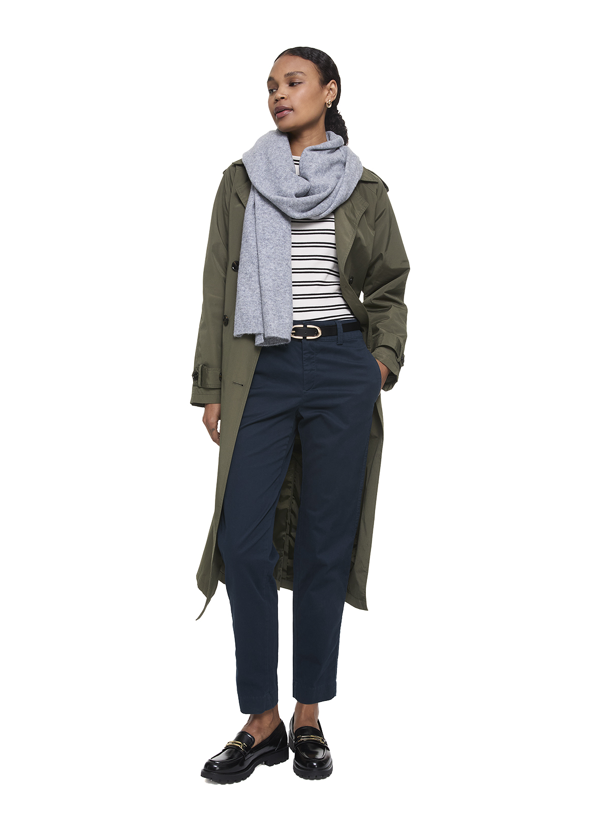 Stretch Cotton Long Chinos