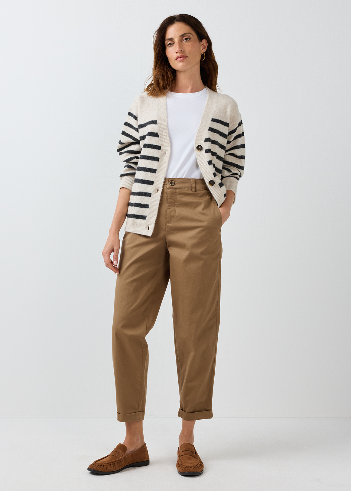 Stretch Cotton Long Chinos