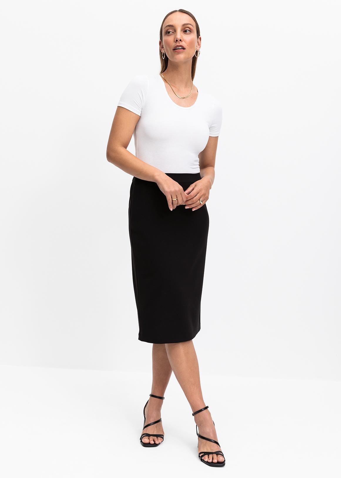 Stretch Viscose Blend Pencil Skirt - Main Image