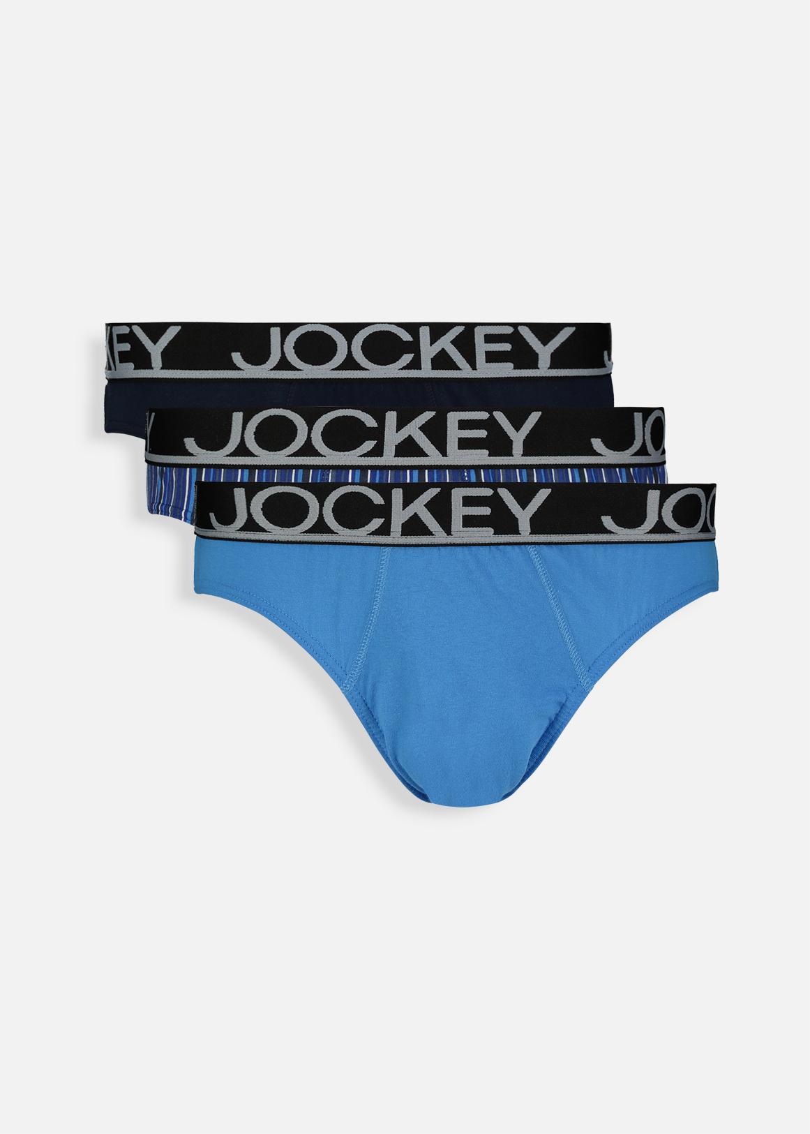 Women's Jockey Underwear, Blue 100% Cotton Briefs, Size 8, 3 Pack