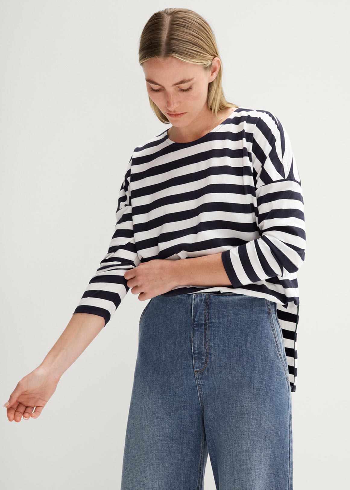 Stripe Contrast Bind T-Shirt | Woolworths.co.za