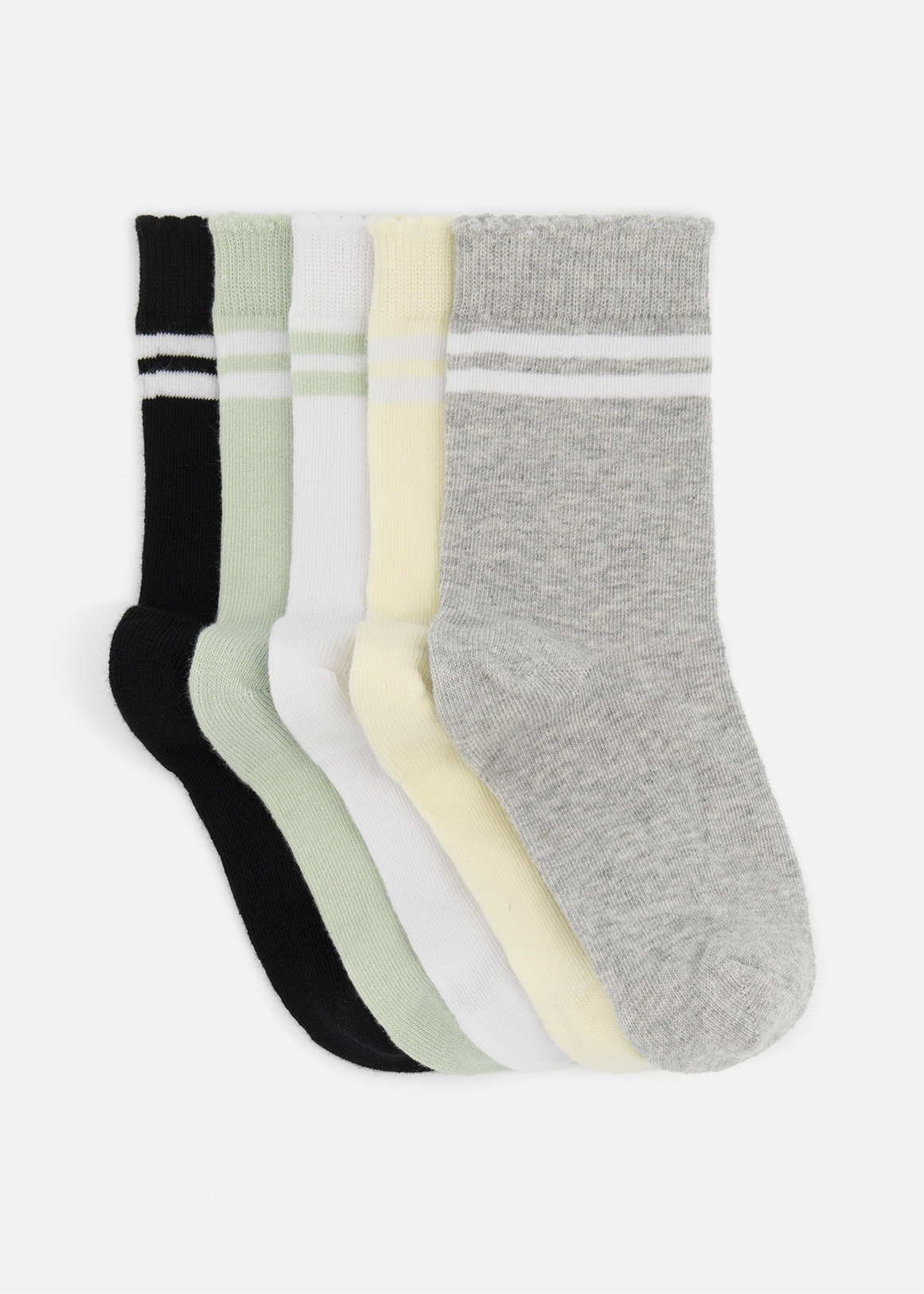 Stripe Cotton Rick Anklets 5 Pack