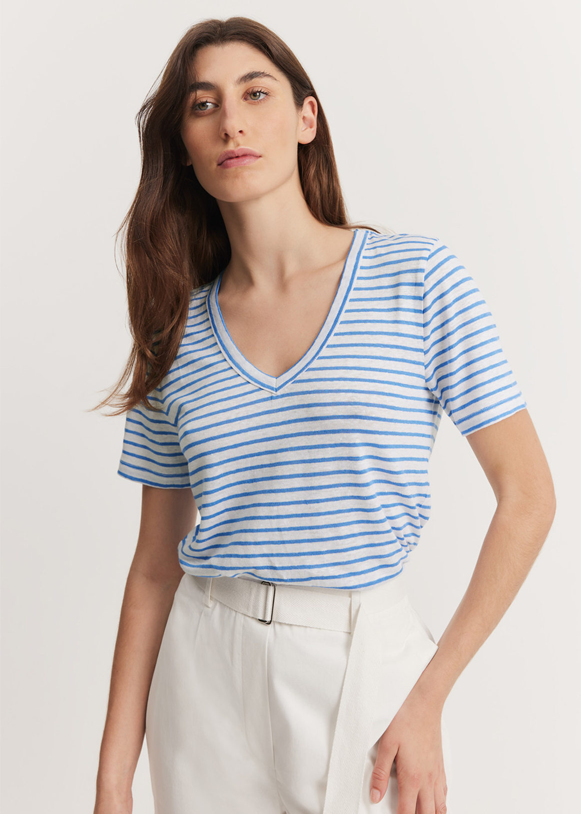 Stripe Linen Jersey T-Shirt | Woolworths.co.za