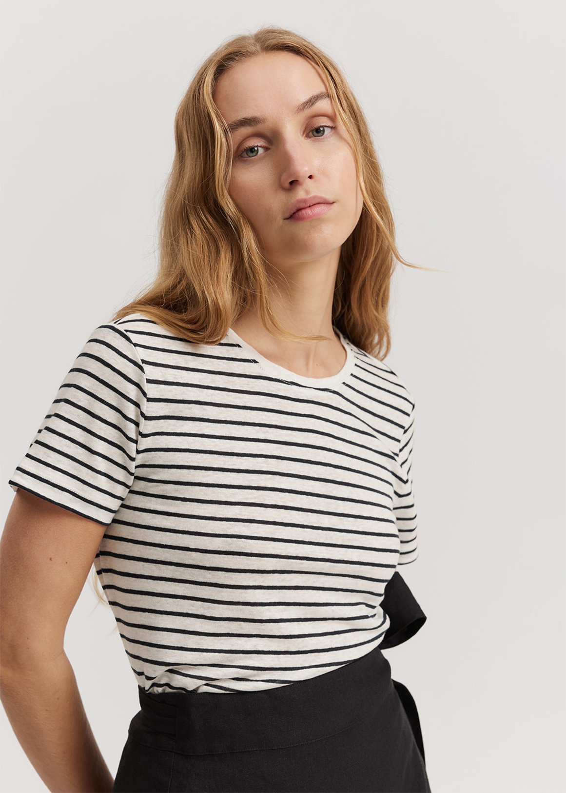 Stripe Linen Jersey T-Shirt | Woolworths.co.za