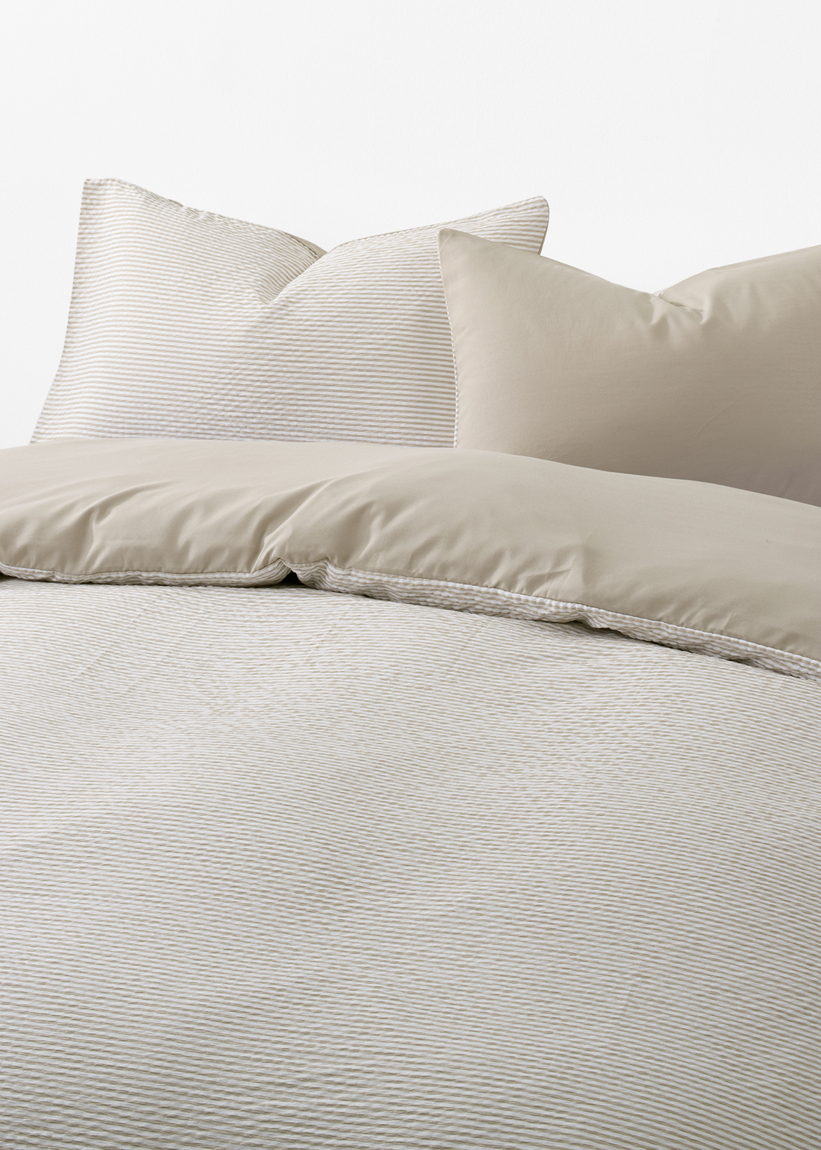 Stripe Seersucker Microfibre Duvet Cover Set