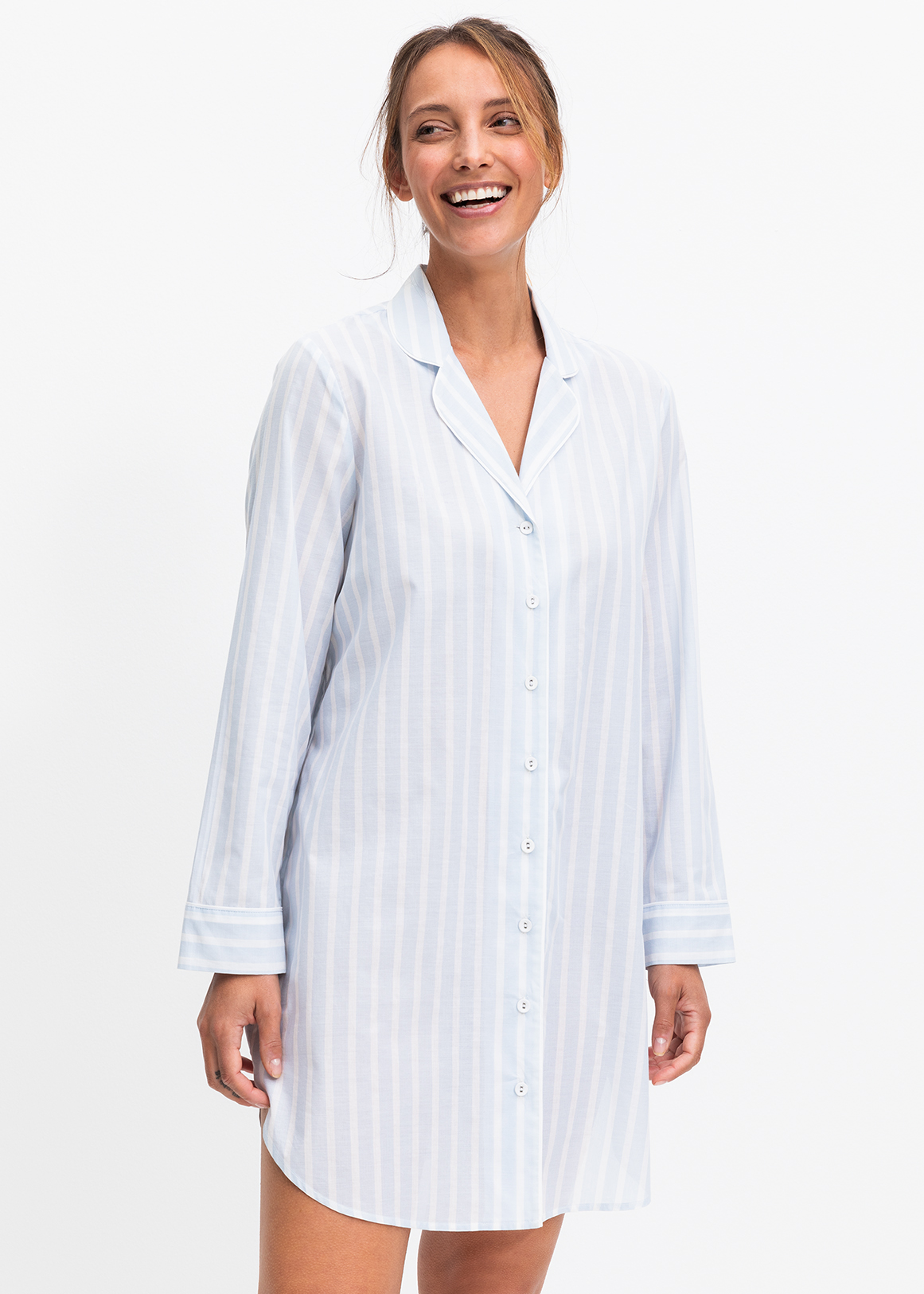 Striped Cotton Blend Nightshirt | Woolworths.co.za