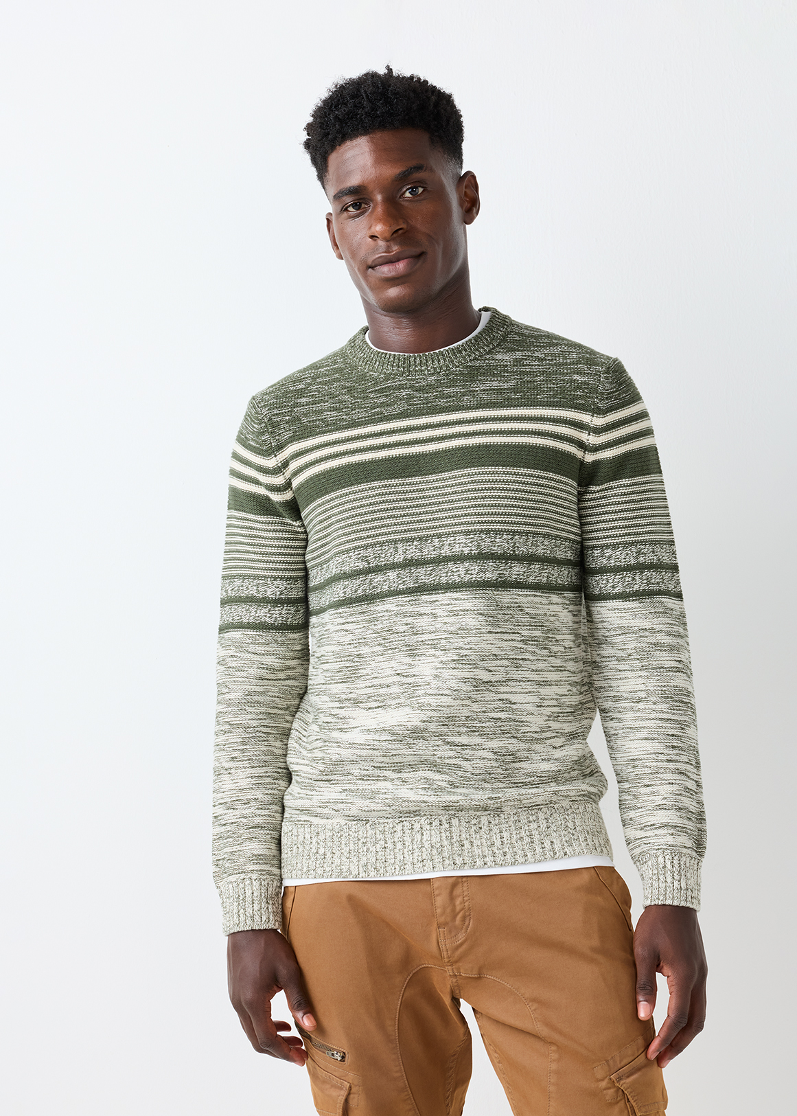 Striped Cotton Knit Pullover