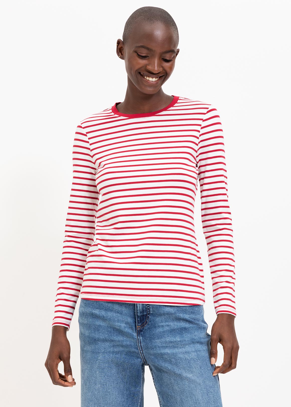 Striped Cotton Modal T-shirt | Woolworths.co.za