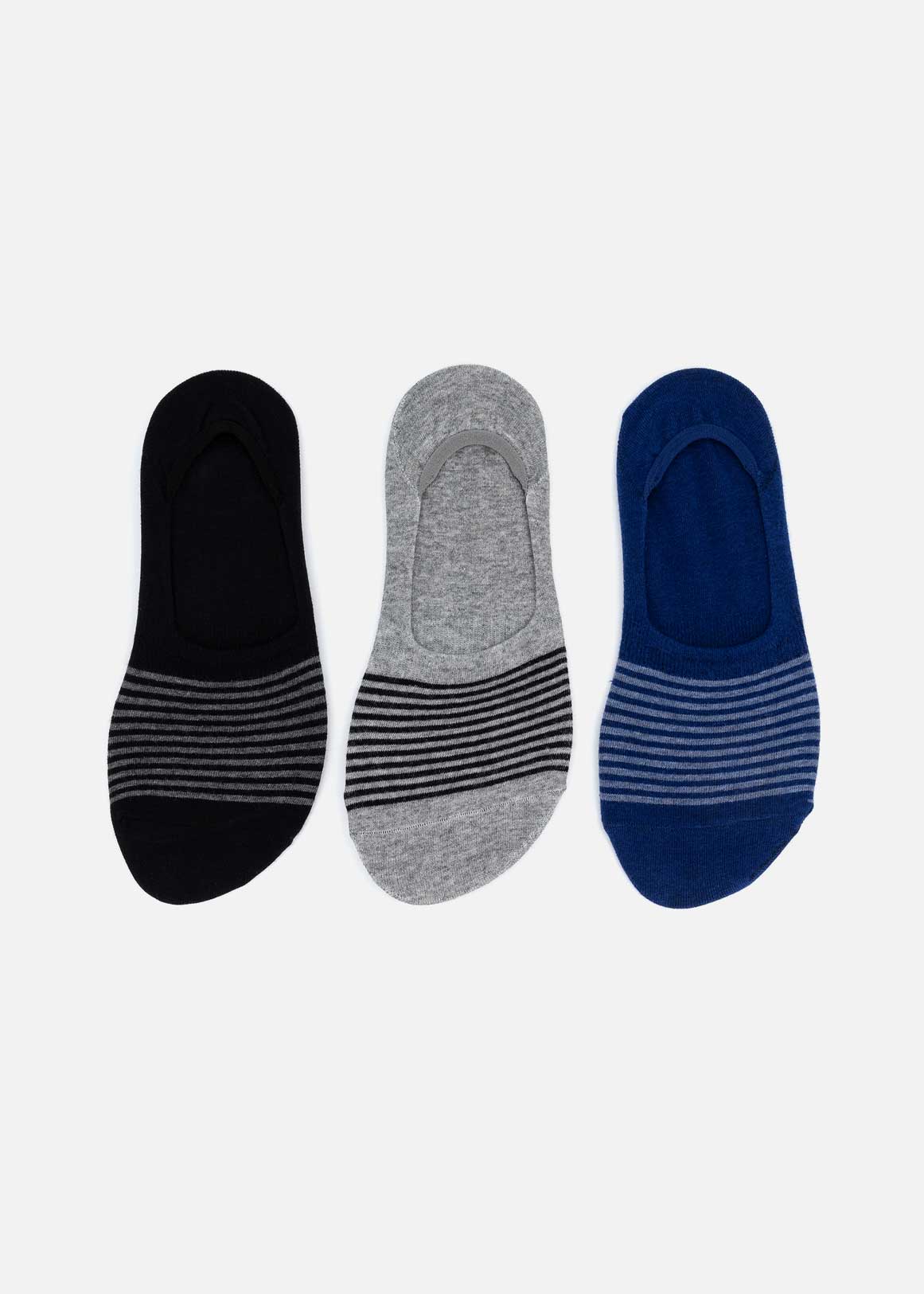 Striped Cotton Rich Invisible Socks 3 Pack | Woolworths.co.za