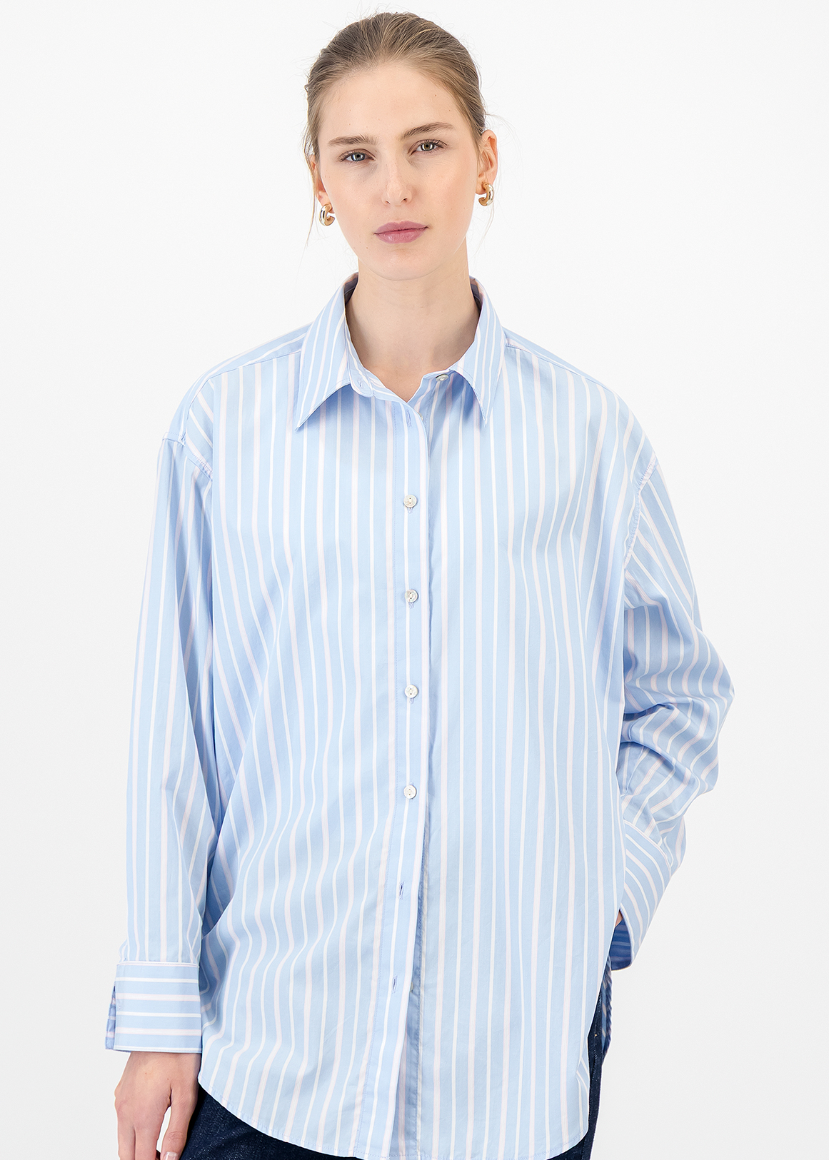 Striped Oversized Cotton Shirt
