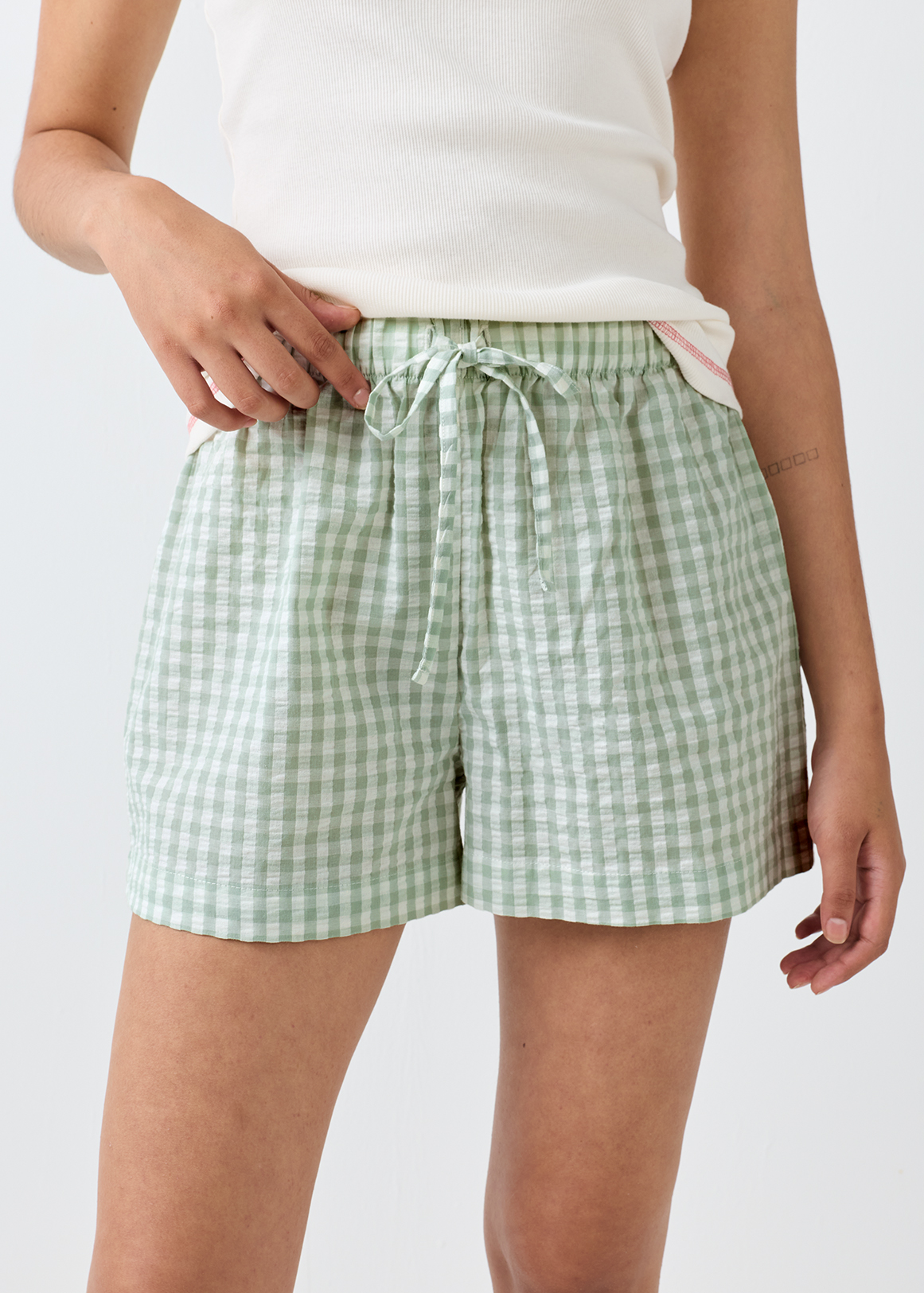 Striped Seersucker Cotton Sleep Shorts