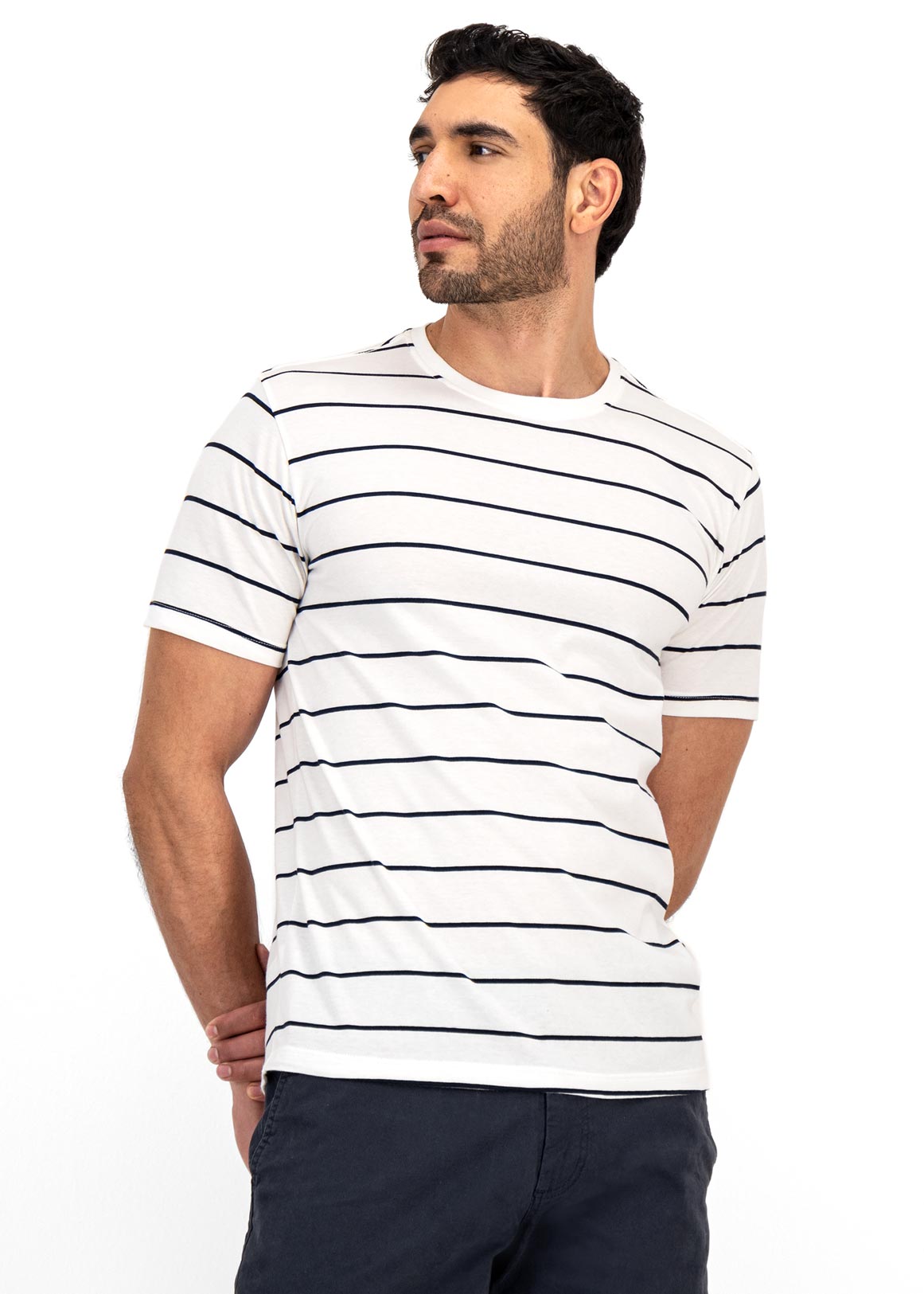 Striped Slim Fit Cotton T-shirt | Woolworths.co.za