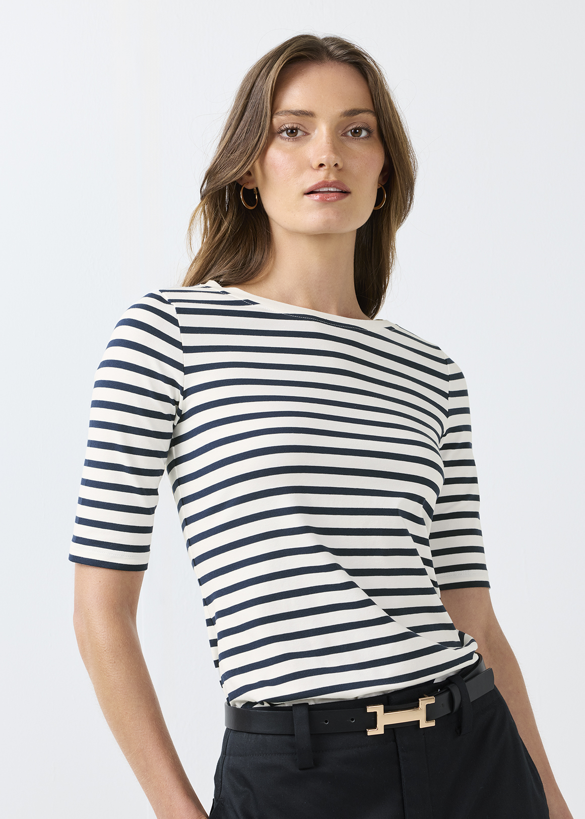Striped Slim Fit Luxury Modal Blend T-shirt
