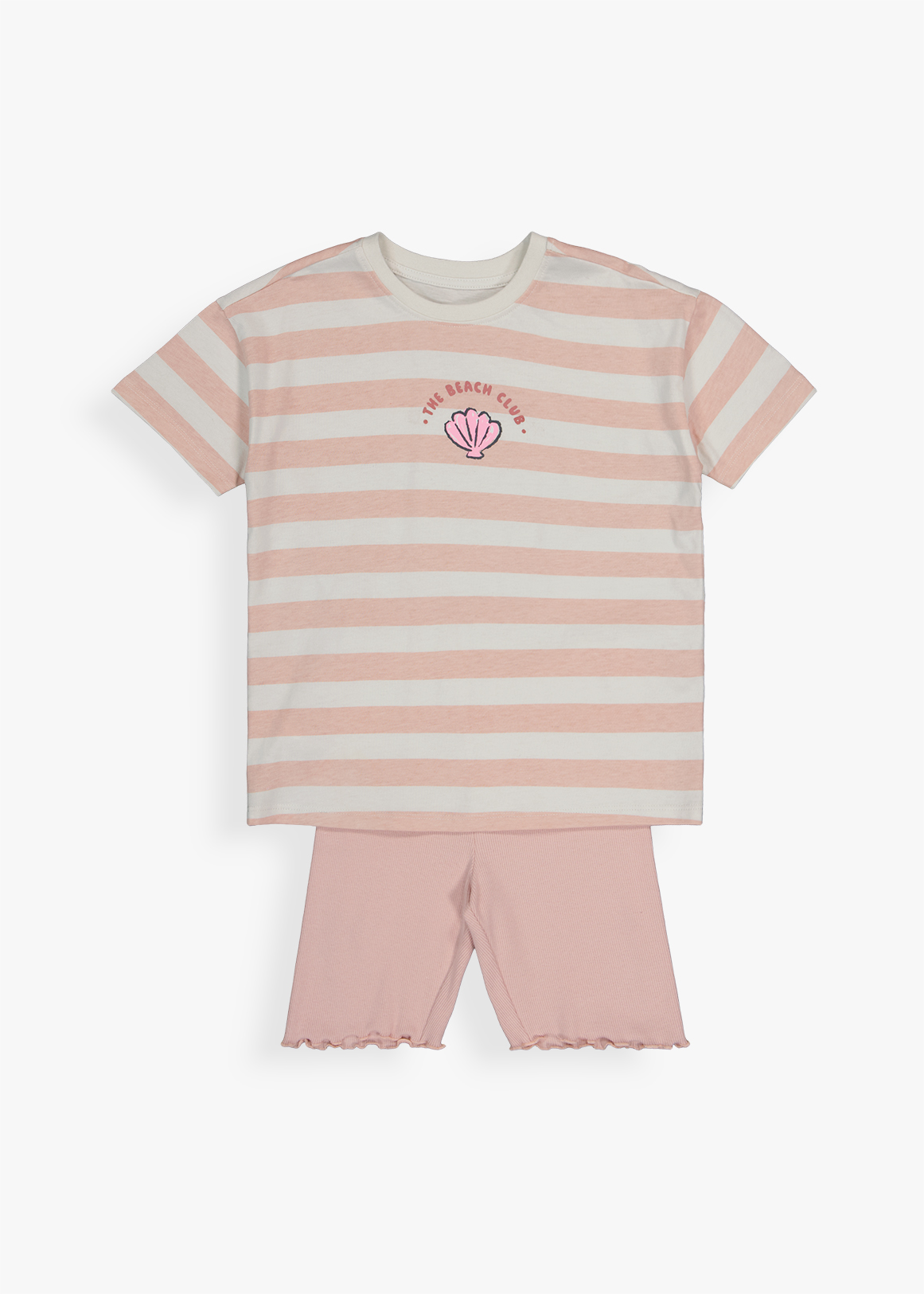 Striped T-shirt & Cycle Short Set