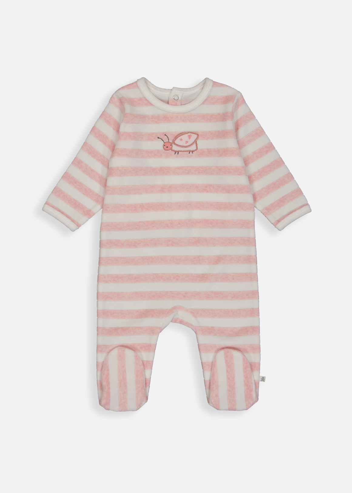 Striped Yarn Dyed Velour Sleepsuit
