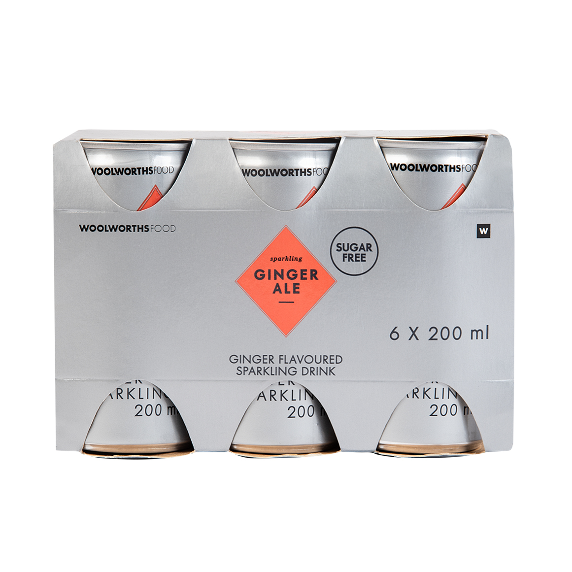 Sugar Free Ginger Ale Sparkling Drink Cans 6 x 200 ml