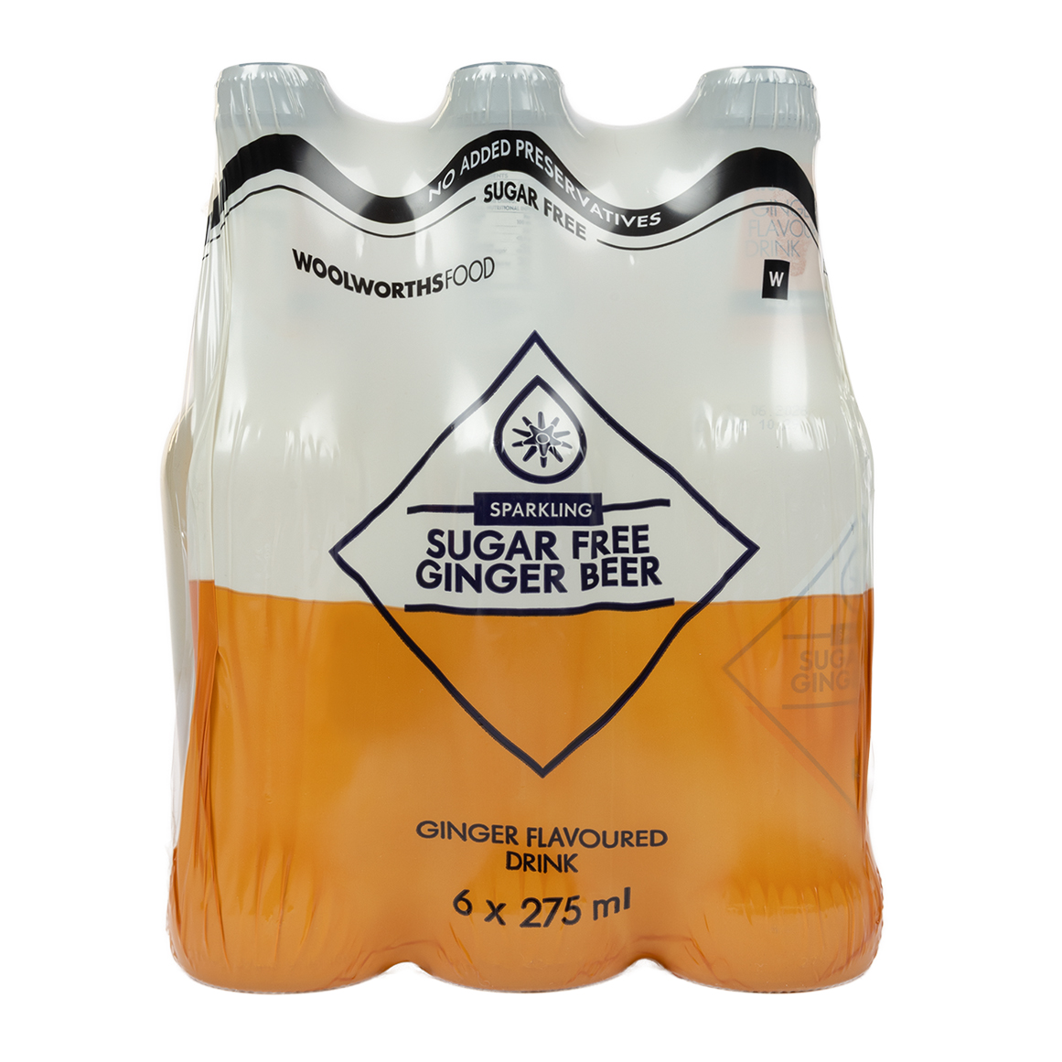 Sugar Free Sparkling Ginger Beer Flavoured Drink 6 x 275 ml