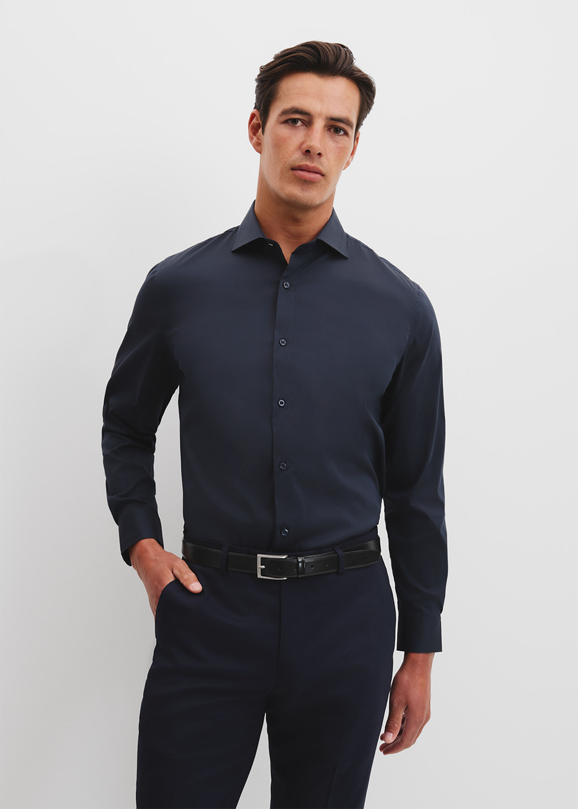 Tailored Fit Cotton Blend Stretch Shirt