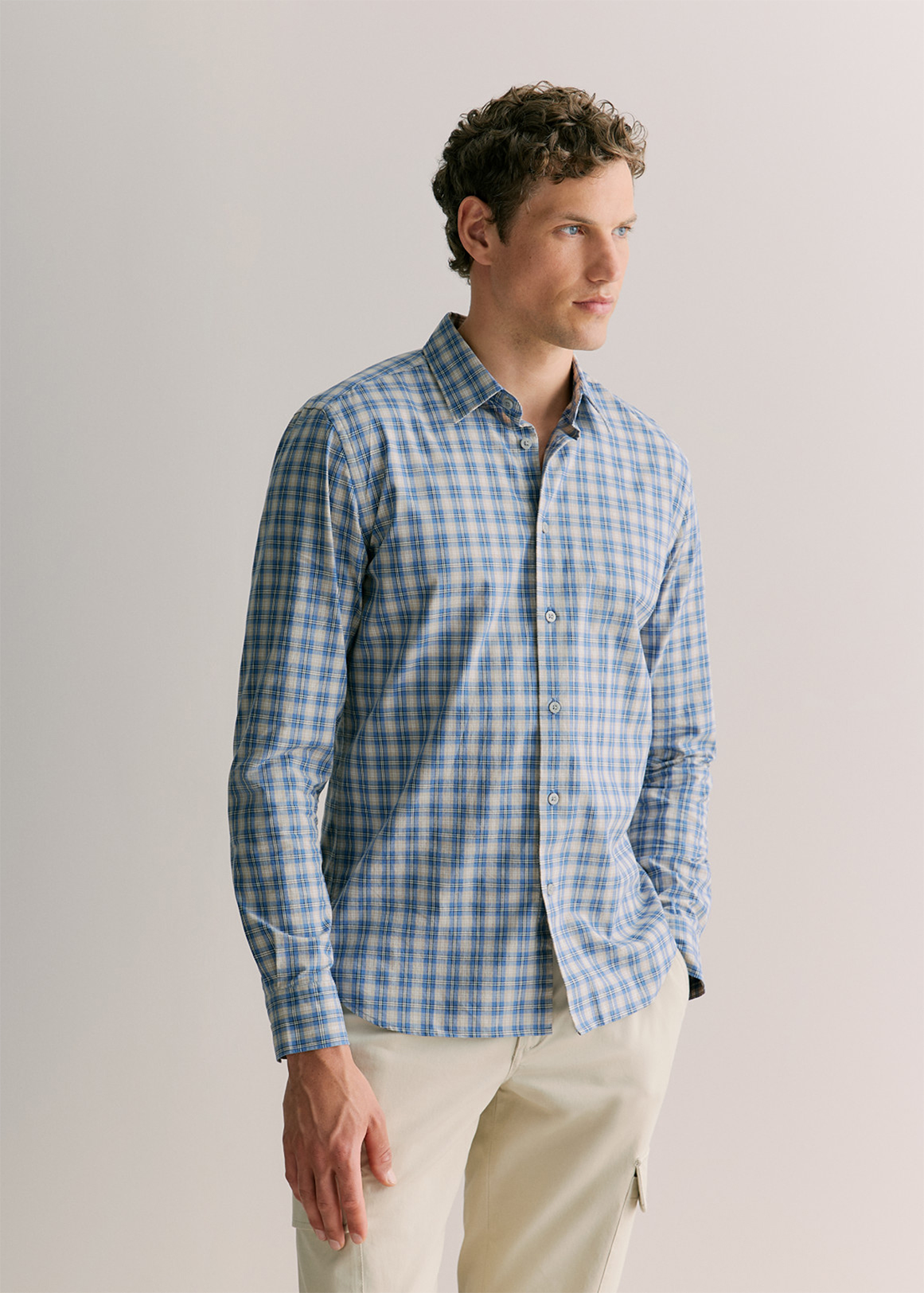 Tailored Fit Cotton Check Shirt