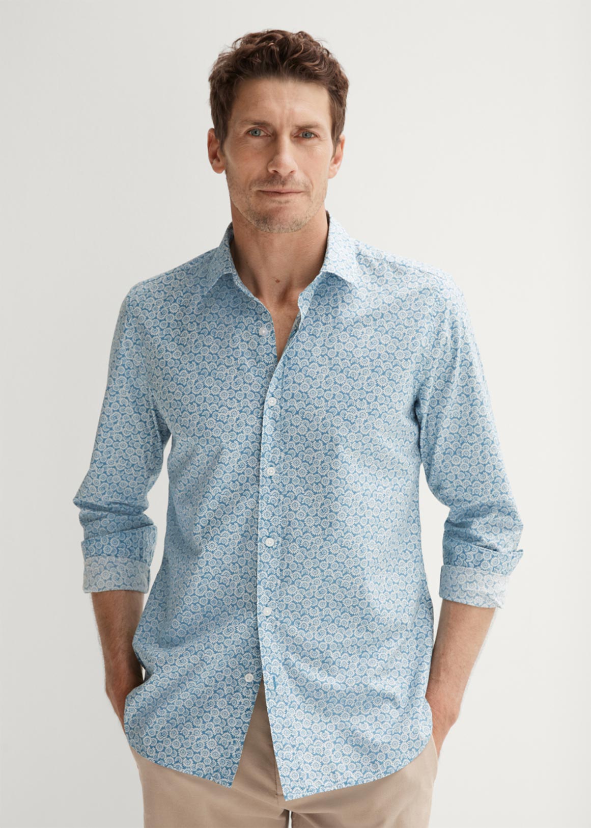Tailored Fit Cotton Jagged Floral Print Shirt | Woolworths.co.za