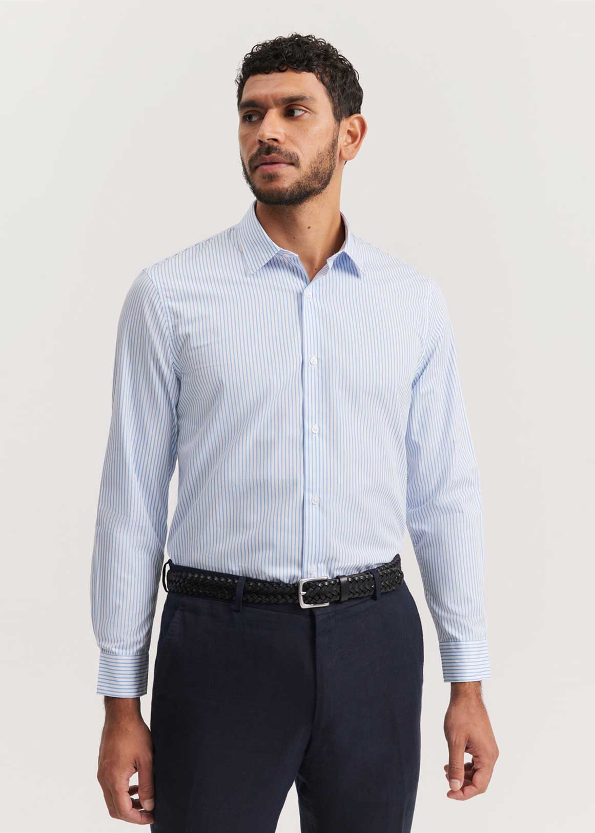 Tailored Fit Cotton Silk Stripe Shirt | Woolworths.co.za