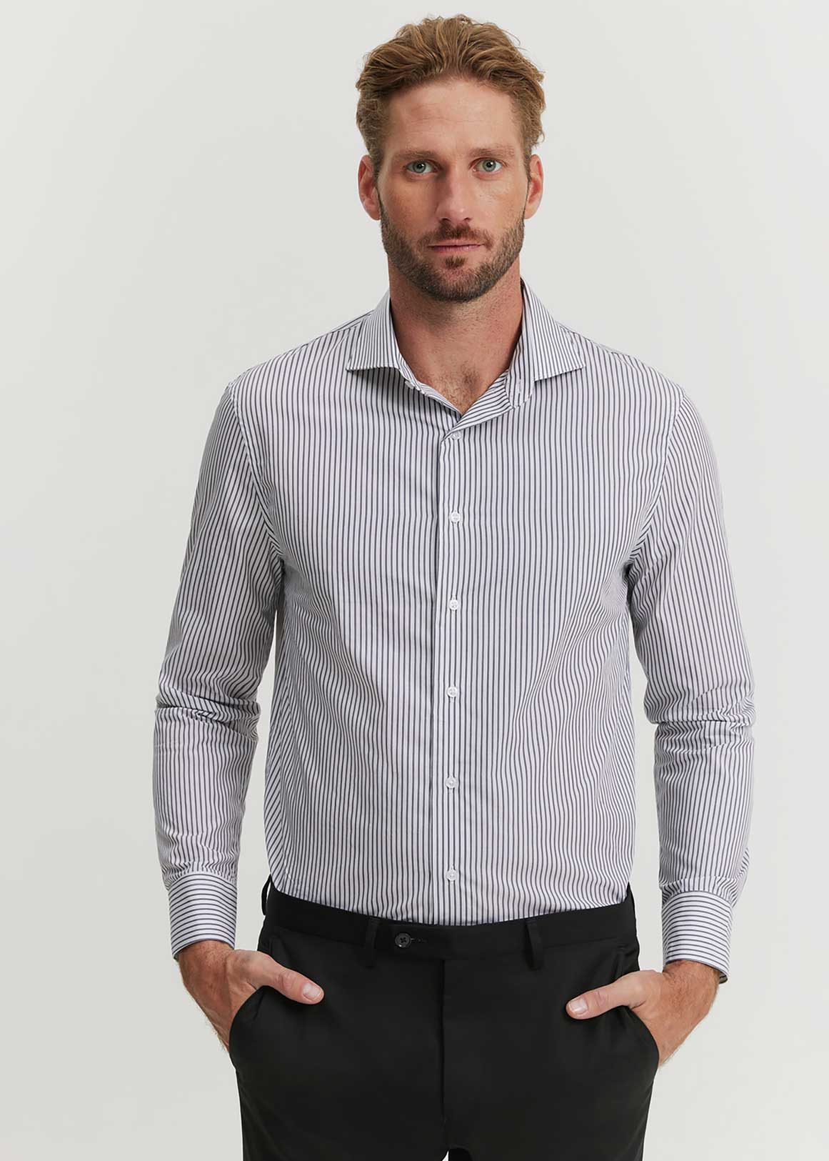 Tailored Fit Super Fine Cotton Multi Stripe Shirt | Woolworths.co.za