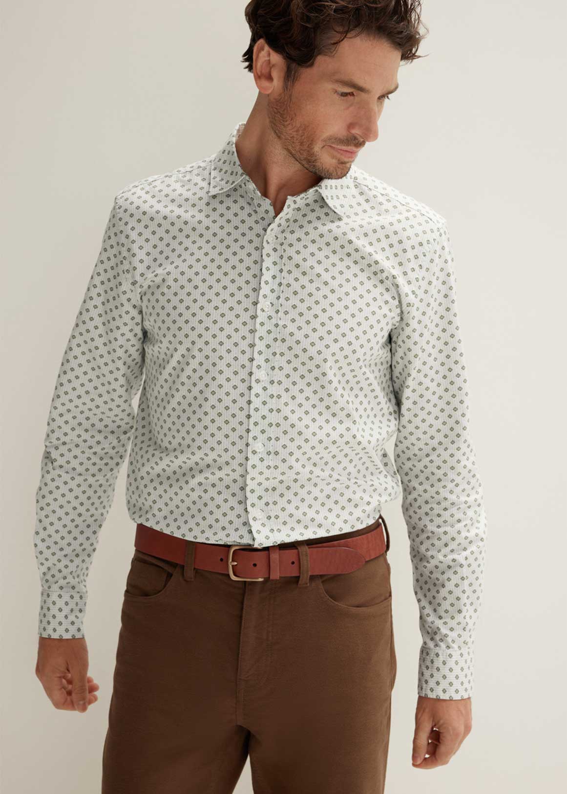 Tailored Geometric Lattice Shirt | Woolworths.co.za