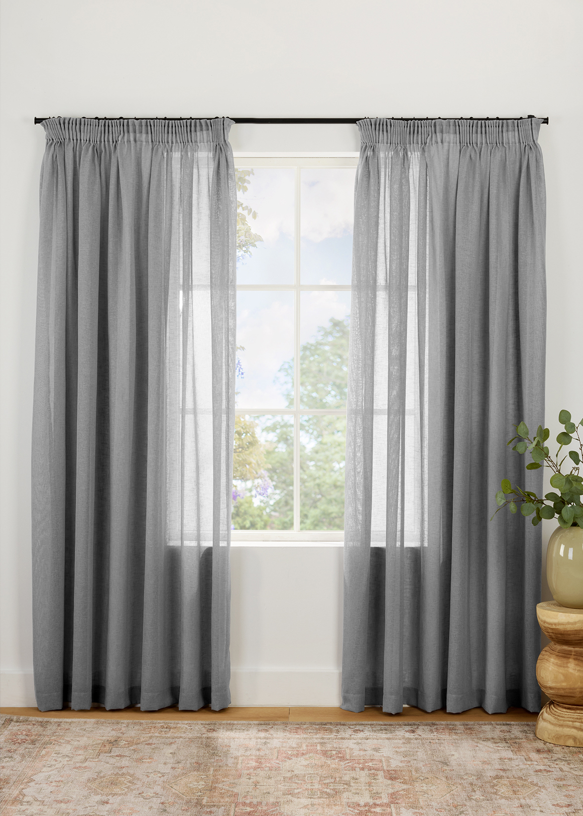 Taped Muslin Curtain 230cm (W) x 218cm (L)