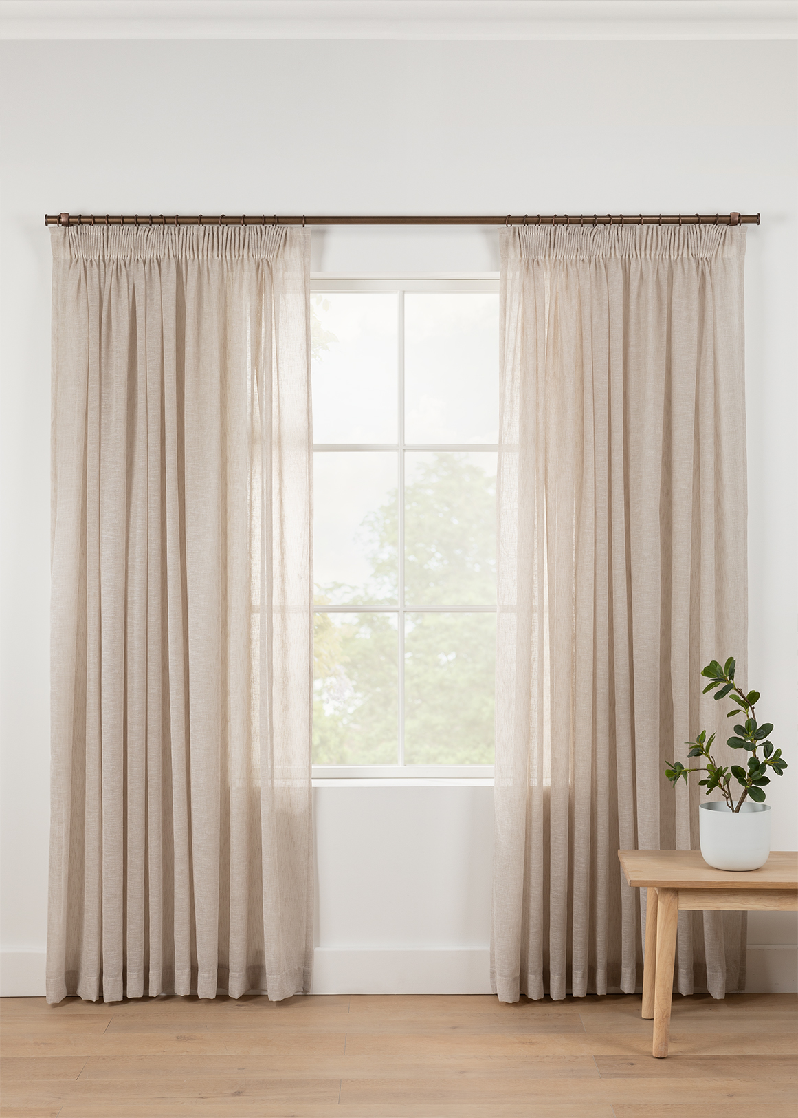 Taped Muslin Sheer Curtain 260cm (L) x 218cm (W) | Woolworths.co.za