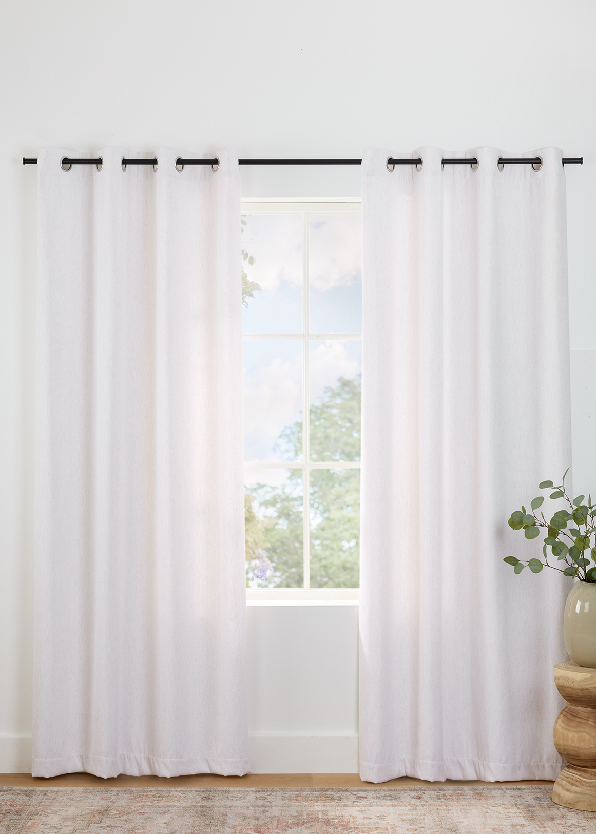 Tate Linen Look Lined Eyelet Curtain 135cm (W) x 223cm (L)