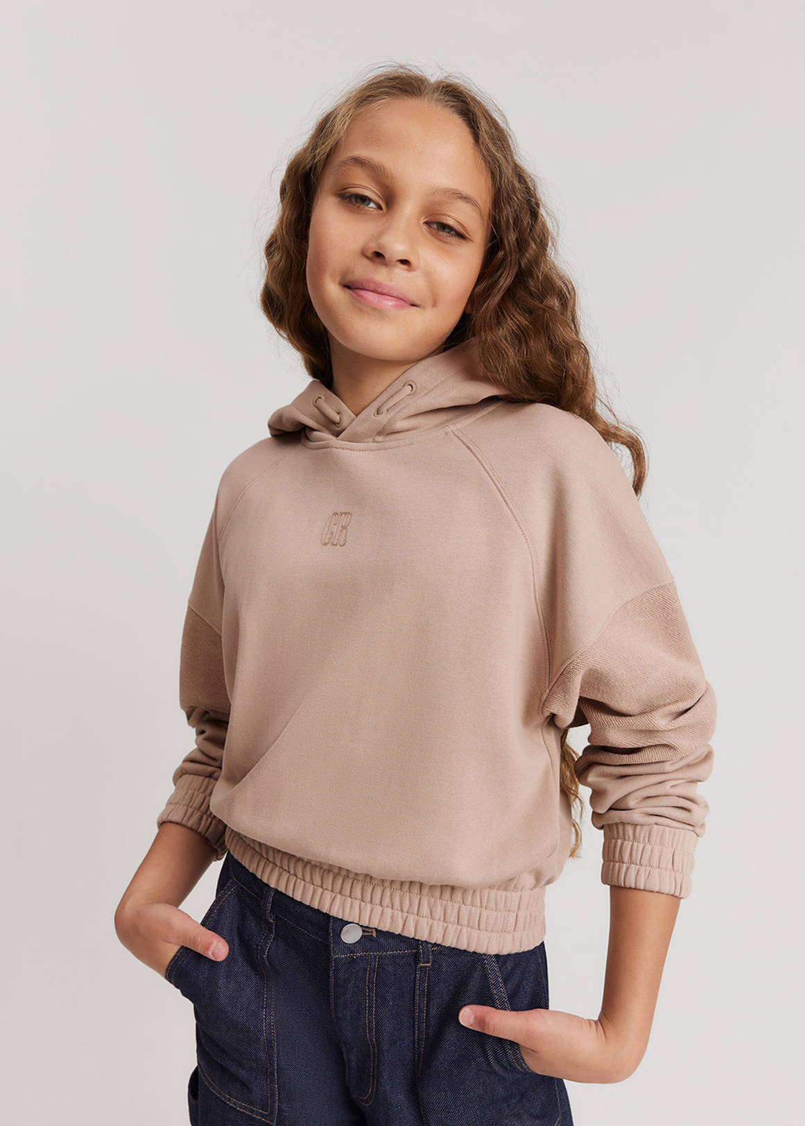 Teen Recycled Cotton Blend Crop Seam Logo Hooded Sweat | Woolworths.co.za