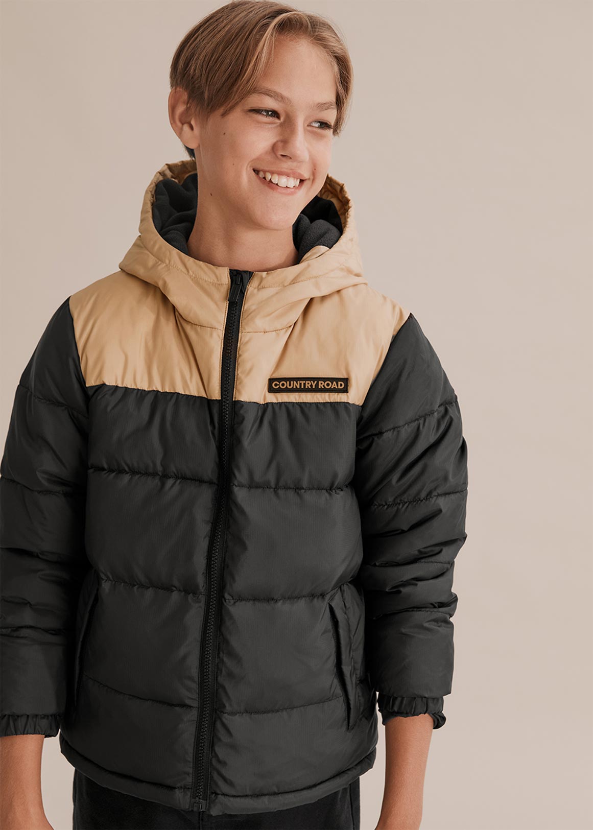 Teen Recycled Polyester Spliced Puffer Jacket | Woolworths.co.za