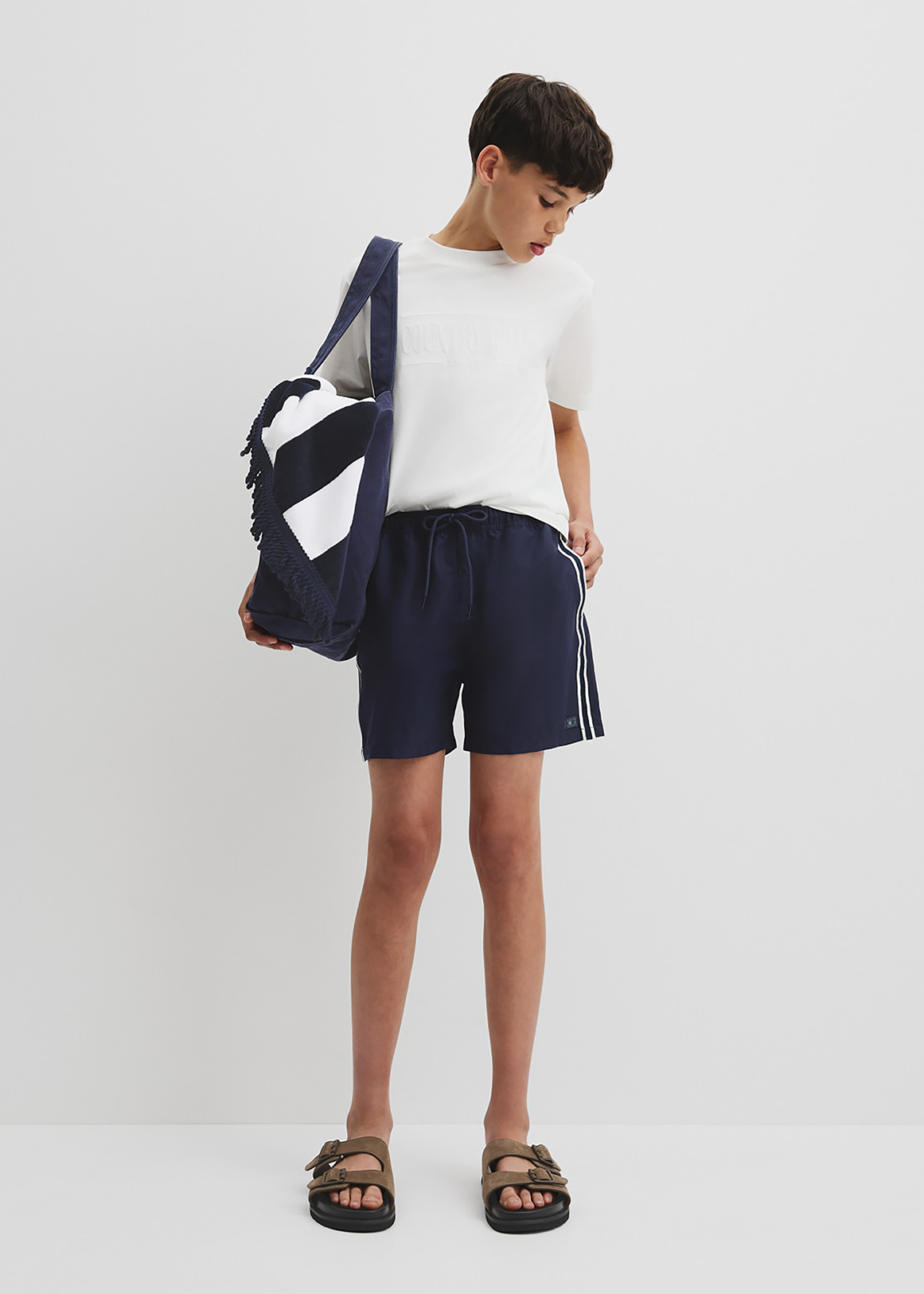 Teen Recycled Polyester Stripe Detail Board Short