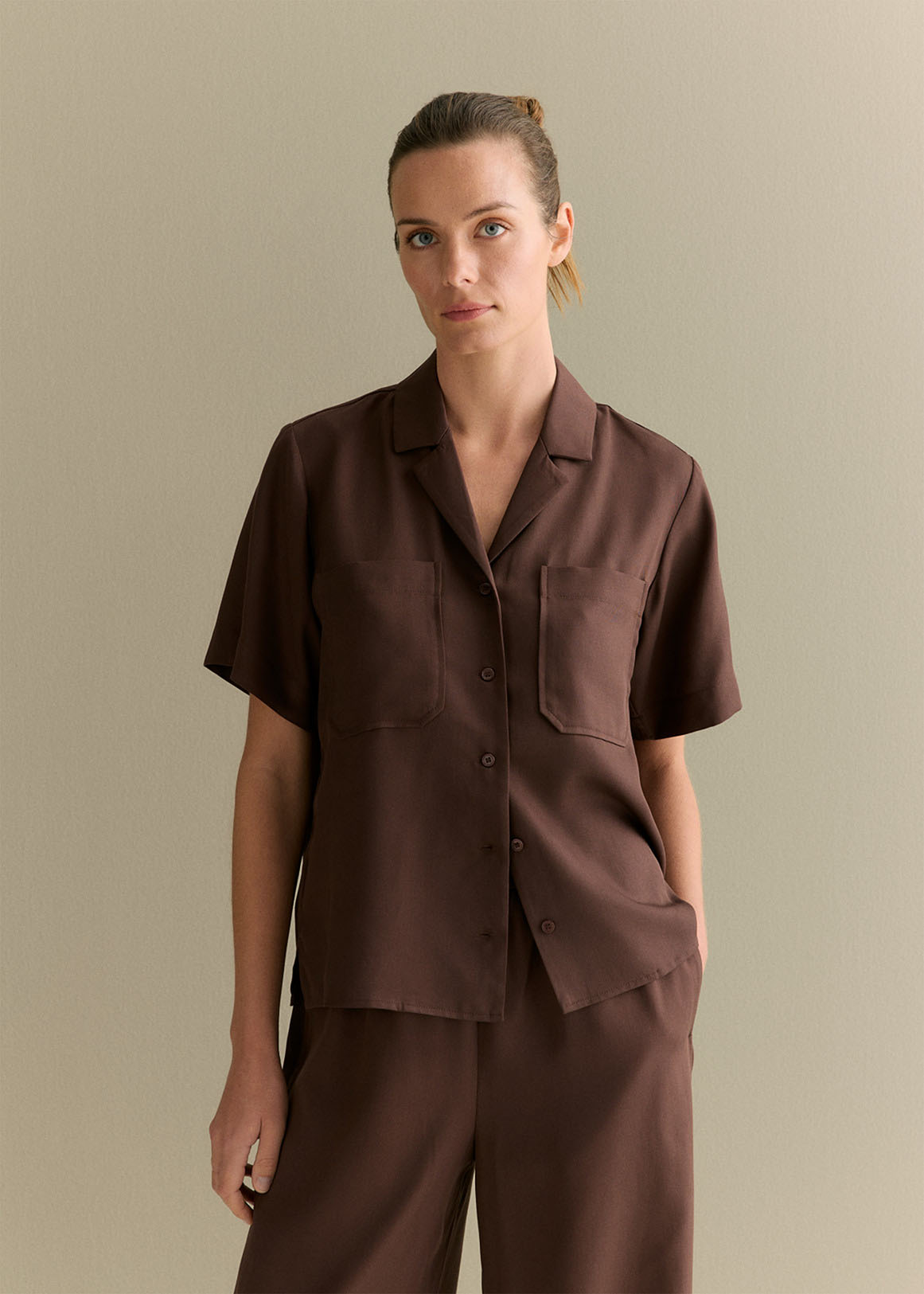 Tencel Pocket Detail Camp Shirt