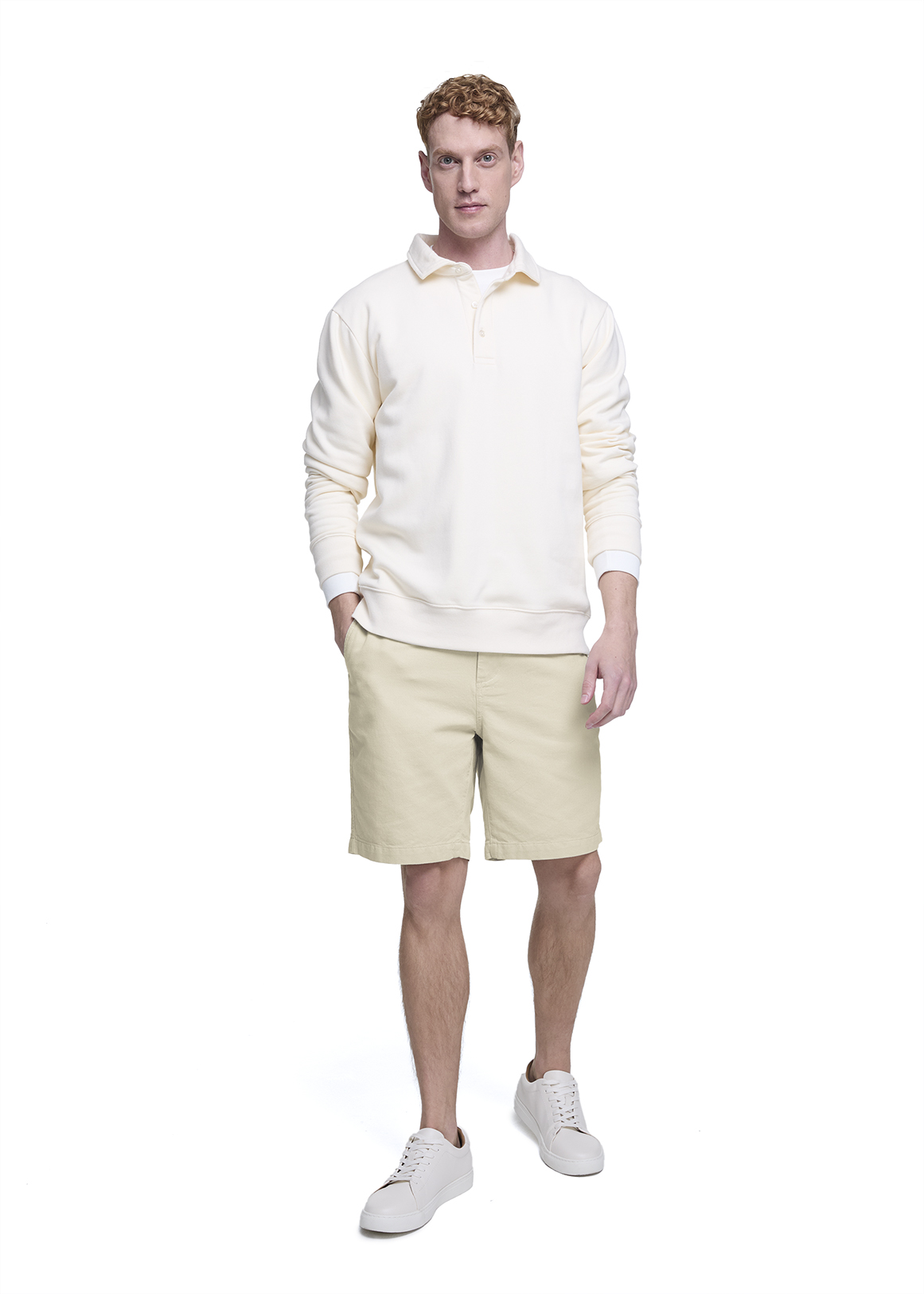 Textured Cotton Chino Shorts